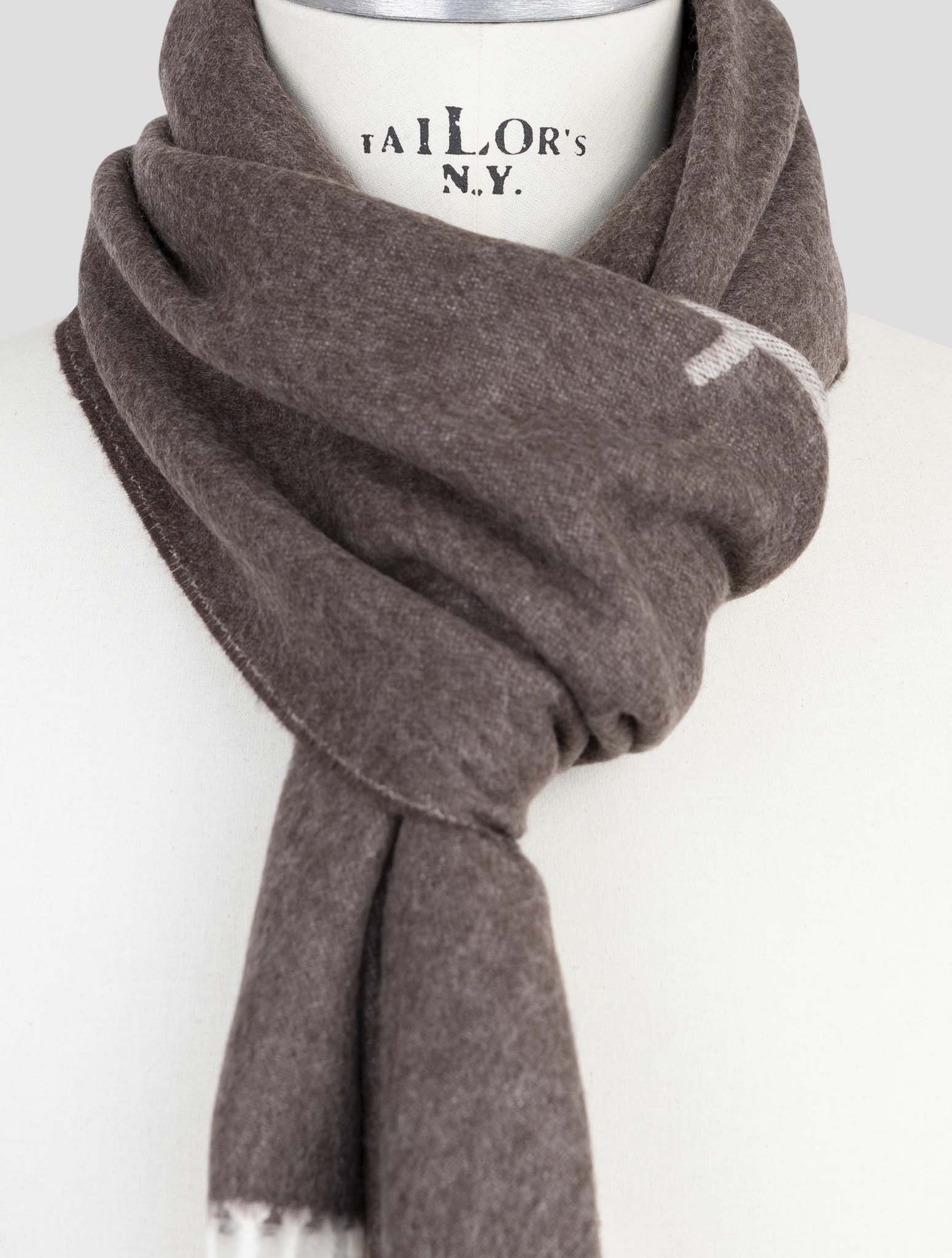 Kiton Brown Silk Cashmere Scarf