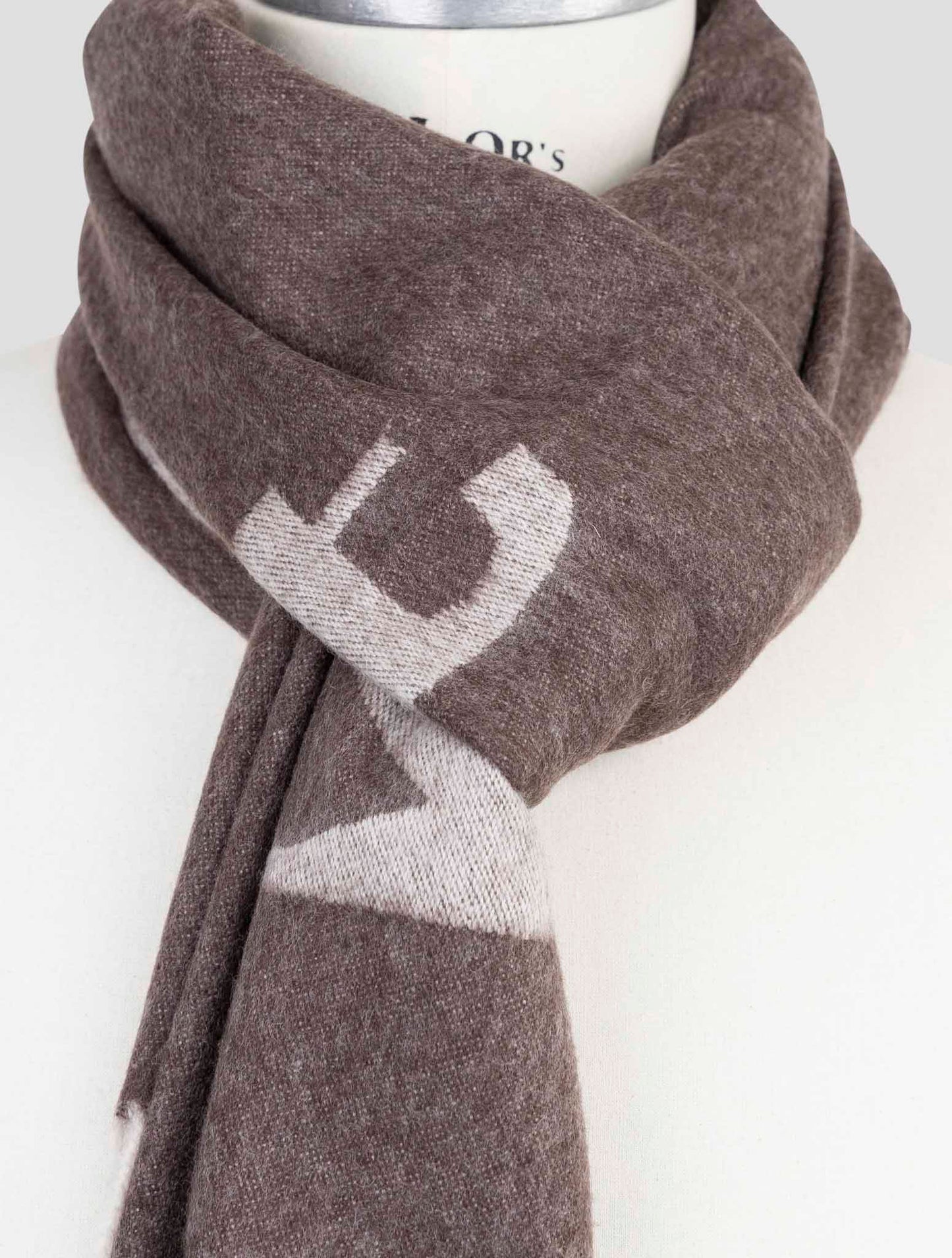 Kiton Brown Silk Cashmere Scarf