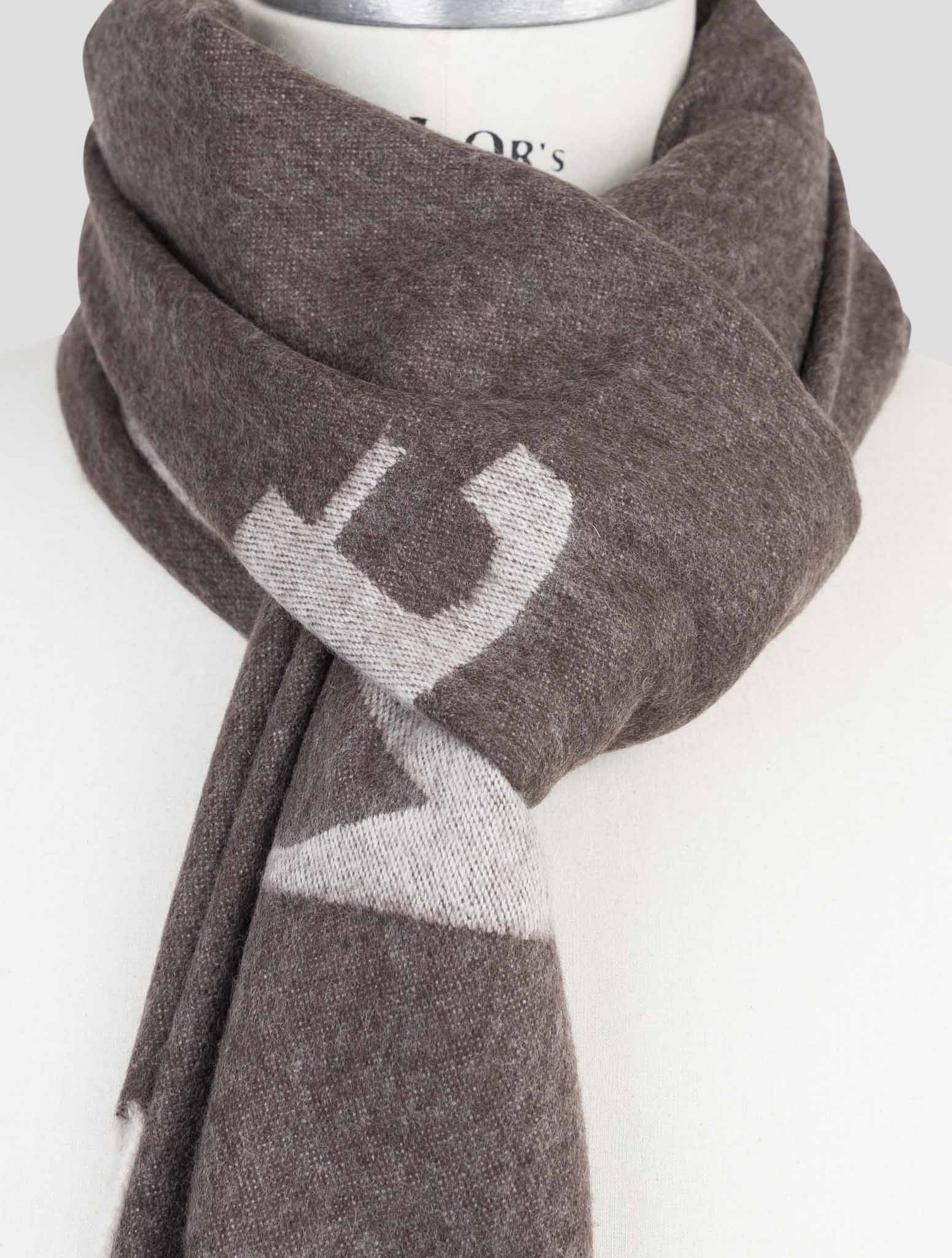 Kiton Brown Silk Cashmere Scarf