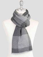 Kiton Gray Cashmere Silk Cotton Scarf