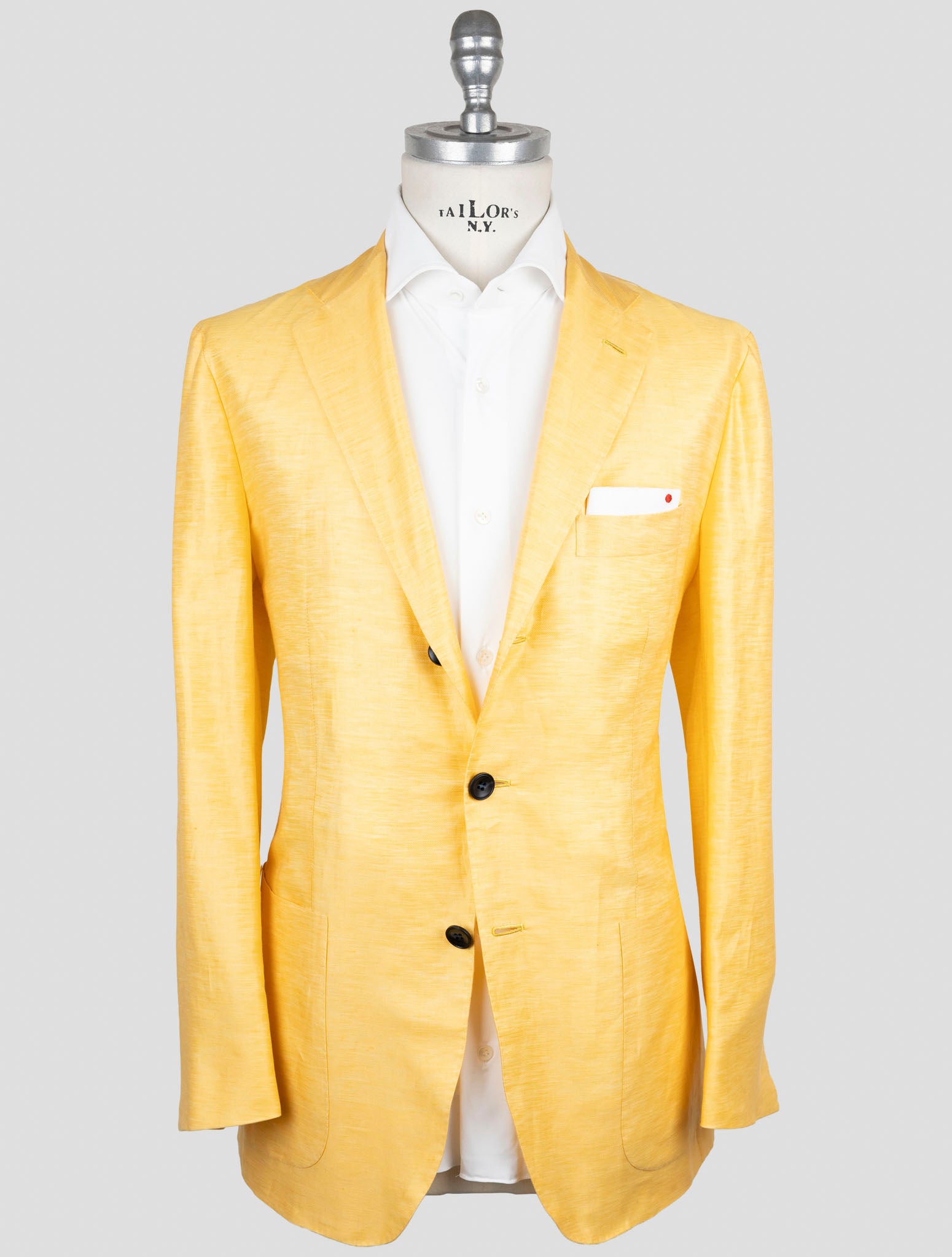 Kiton Yellow Cotton Linen Blazer