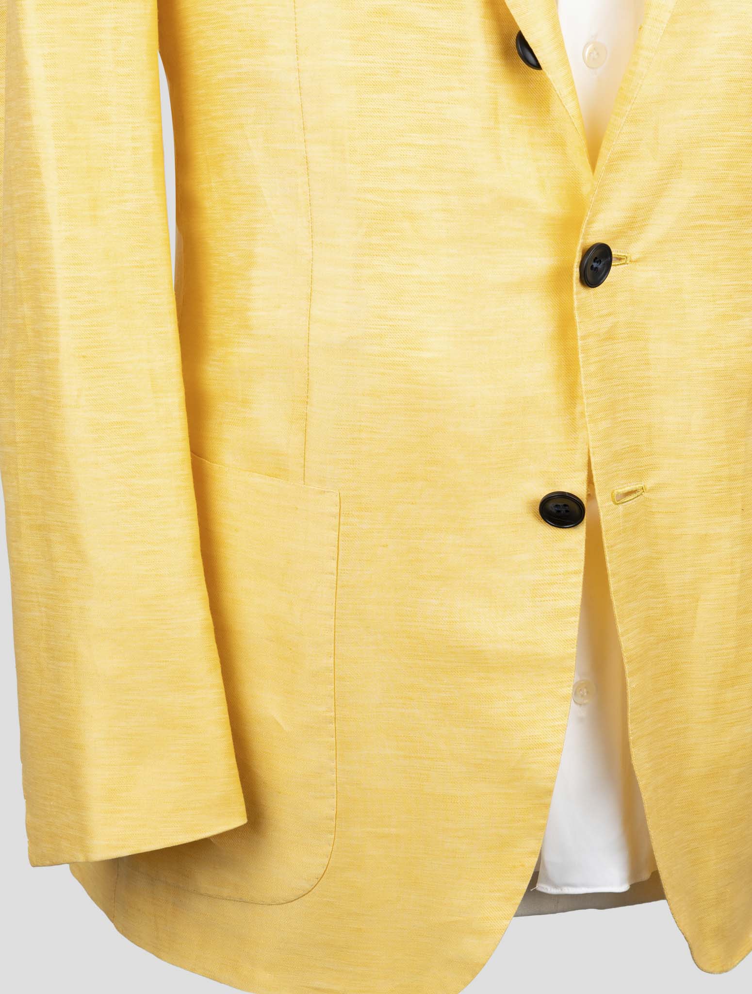 Kiton Yellow Cotton Linen Blazer
