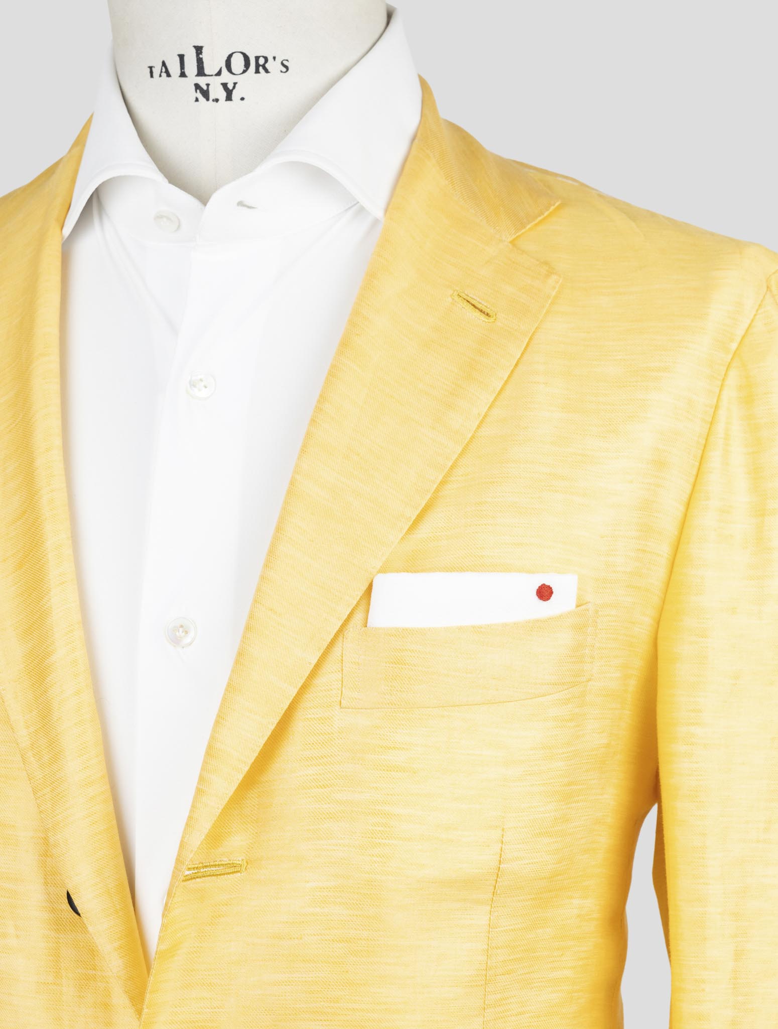 Kiton Yellow Cotton Linen Blazer