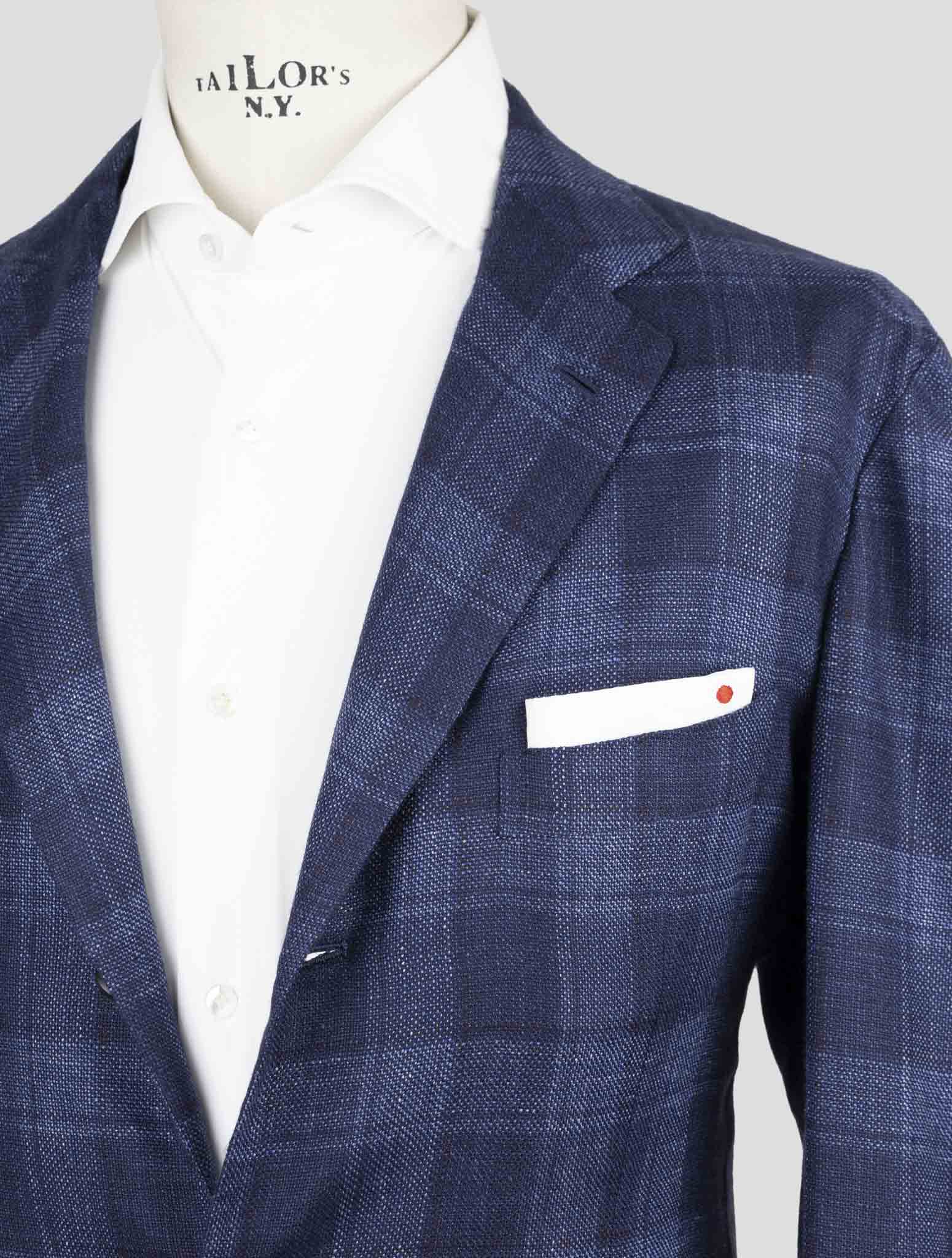 Kiton Blue Cashmere Silk Linen Blazer