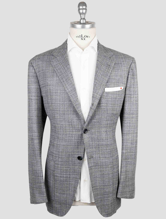 Kiton Blue Cashmere Fleece Wool Silk Linen Blazer