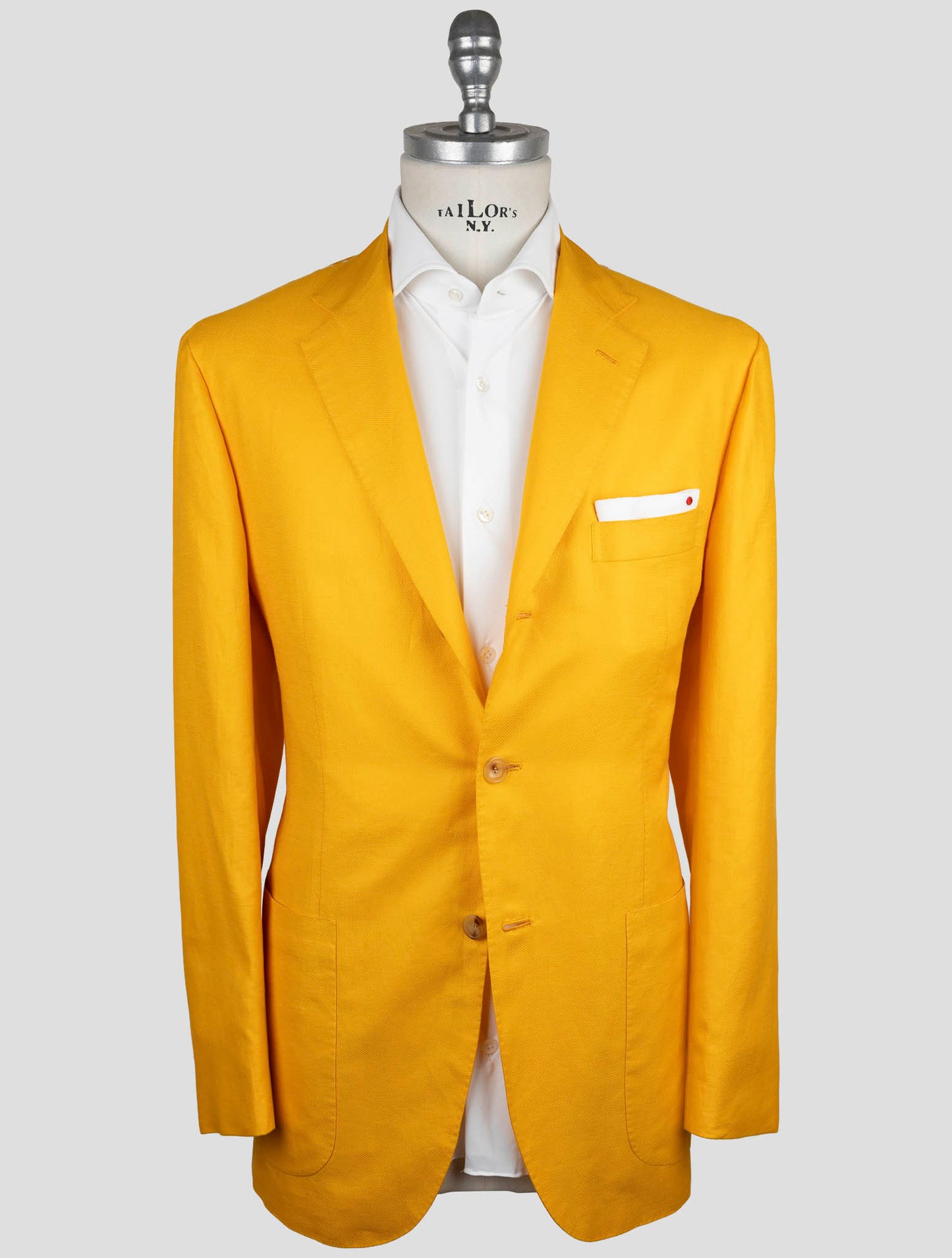 Kiton Yellow Cotton Linen Blazer