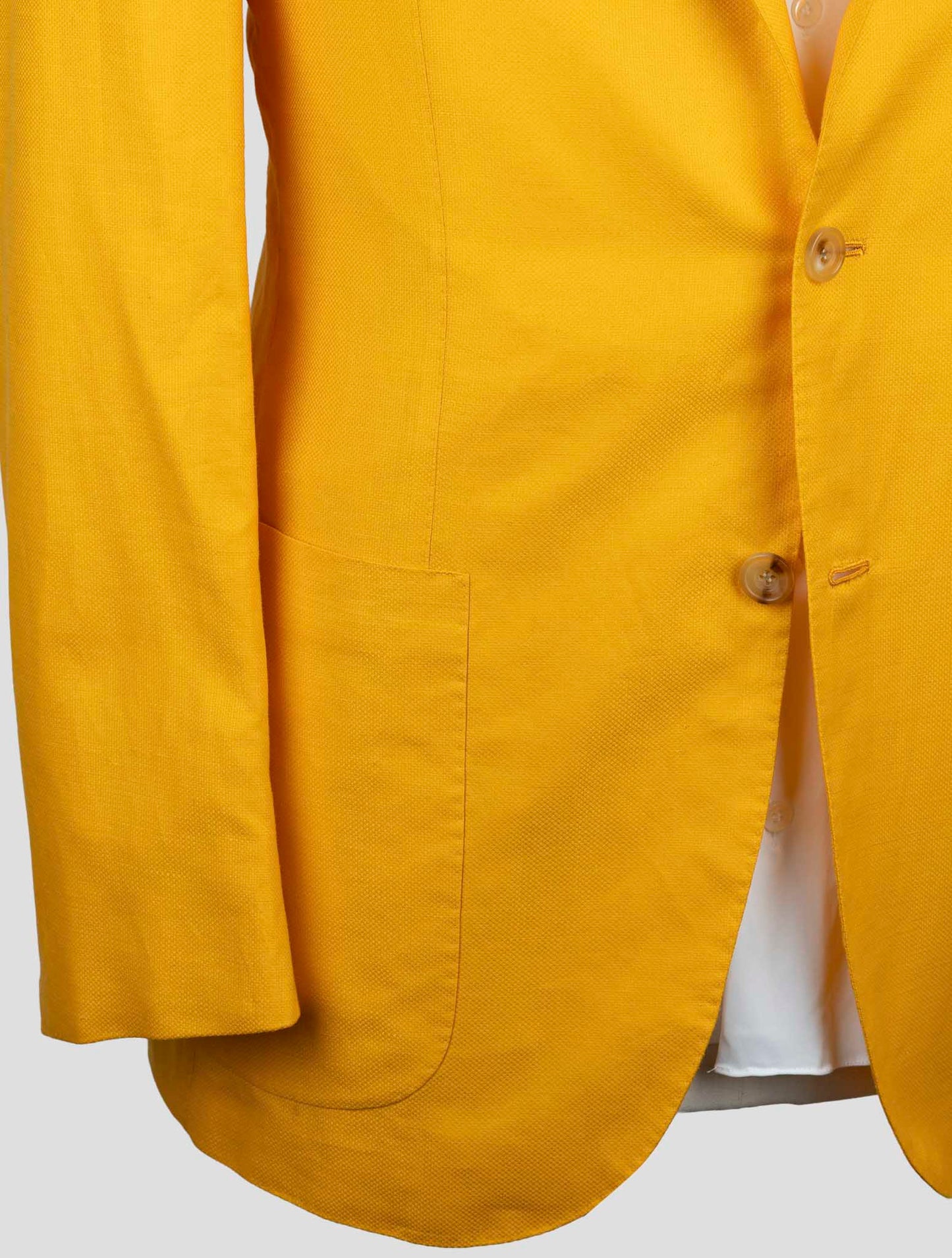 Kiton Yellow Cotton Linen Blazer