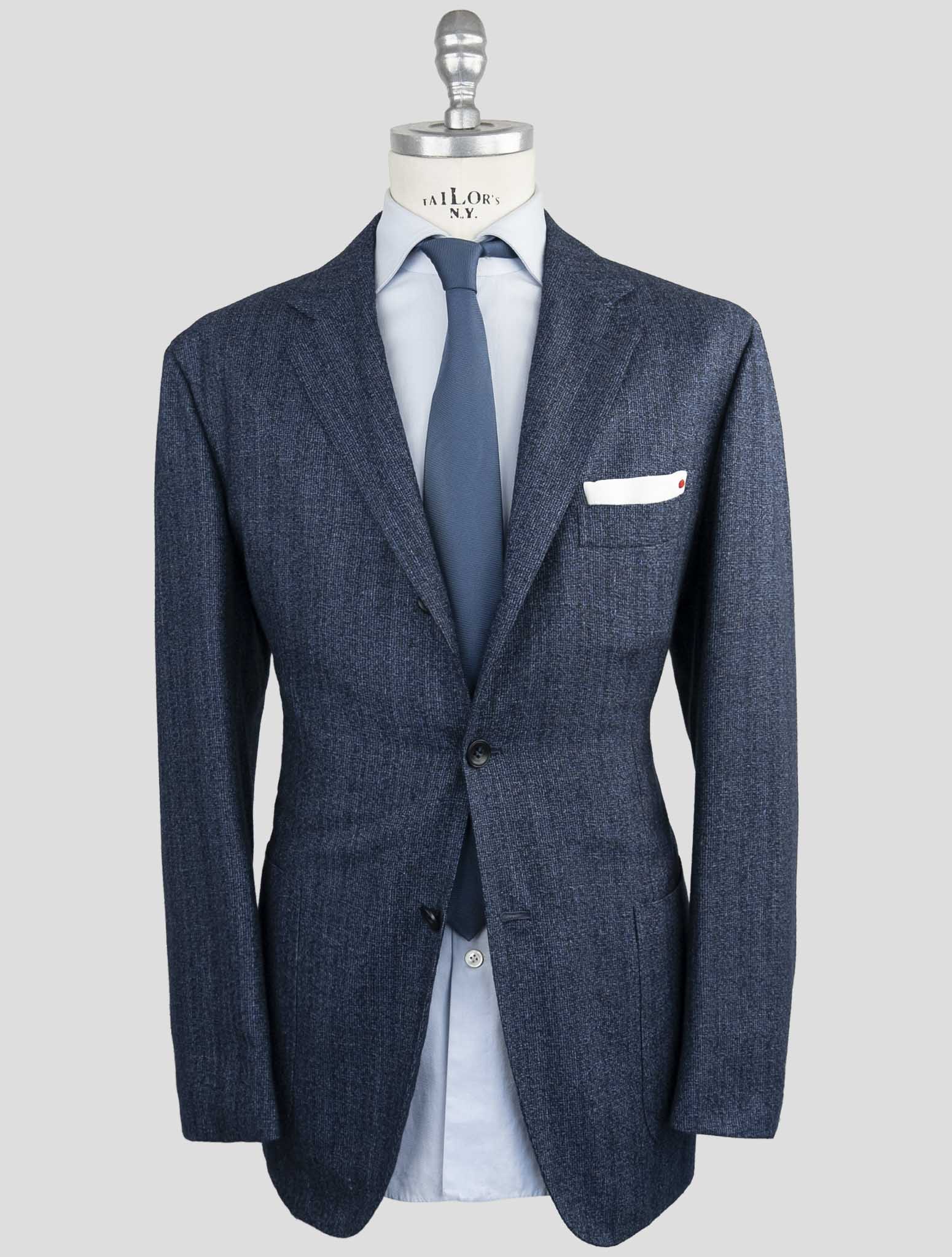 Kiton Blue Cashmere Silk Linen Blazer