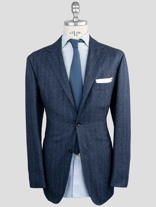 Kiton Blue Cashmere Silk Linen Blazer