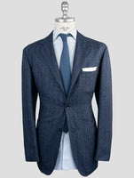 Kiton Blue Cashmere Silk Linen Blazer