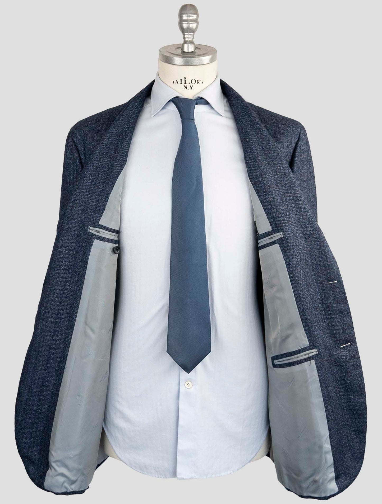 Kiton Blue Cashmere Silk Linen Blazer