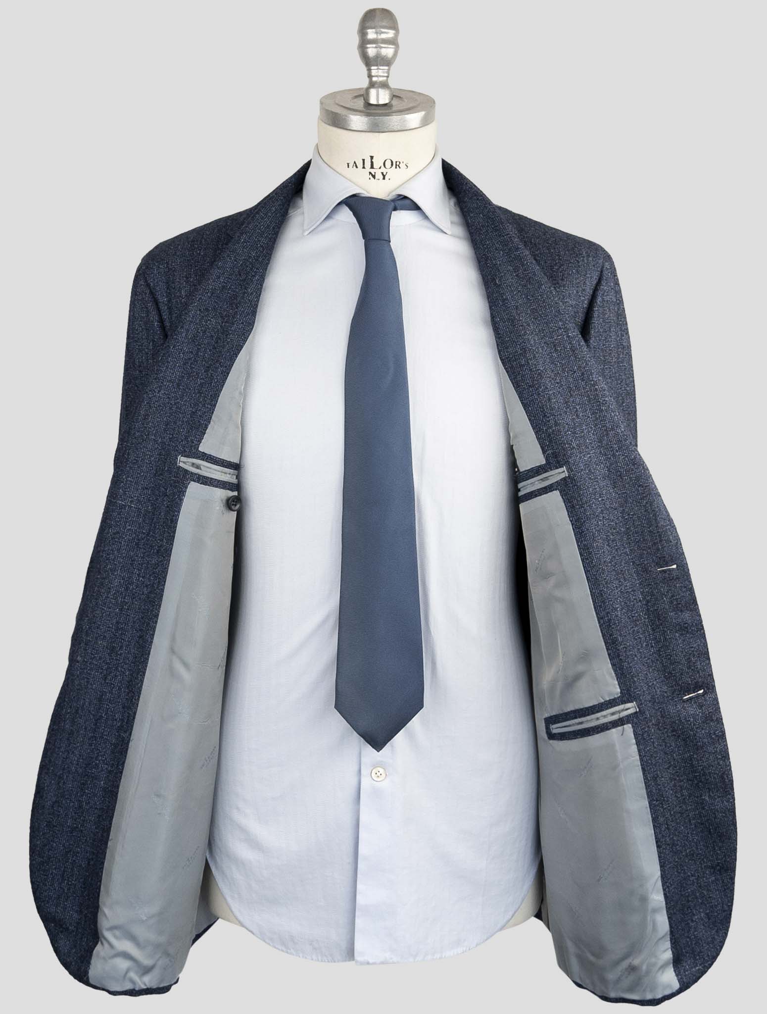 Kiton Blue Cashmere Silk Linen Blazer