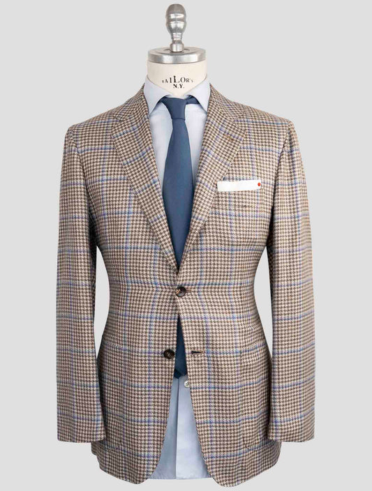 Kiton Brown Cashmere Silk Linen Blazer