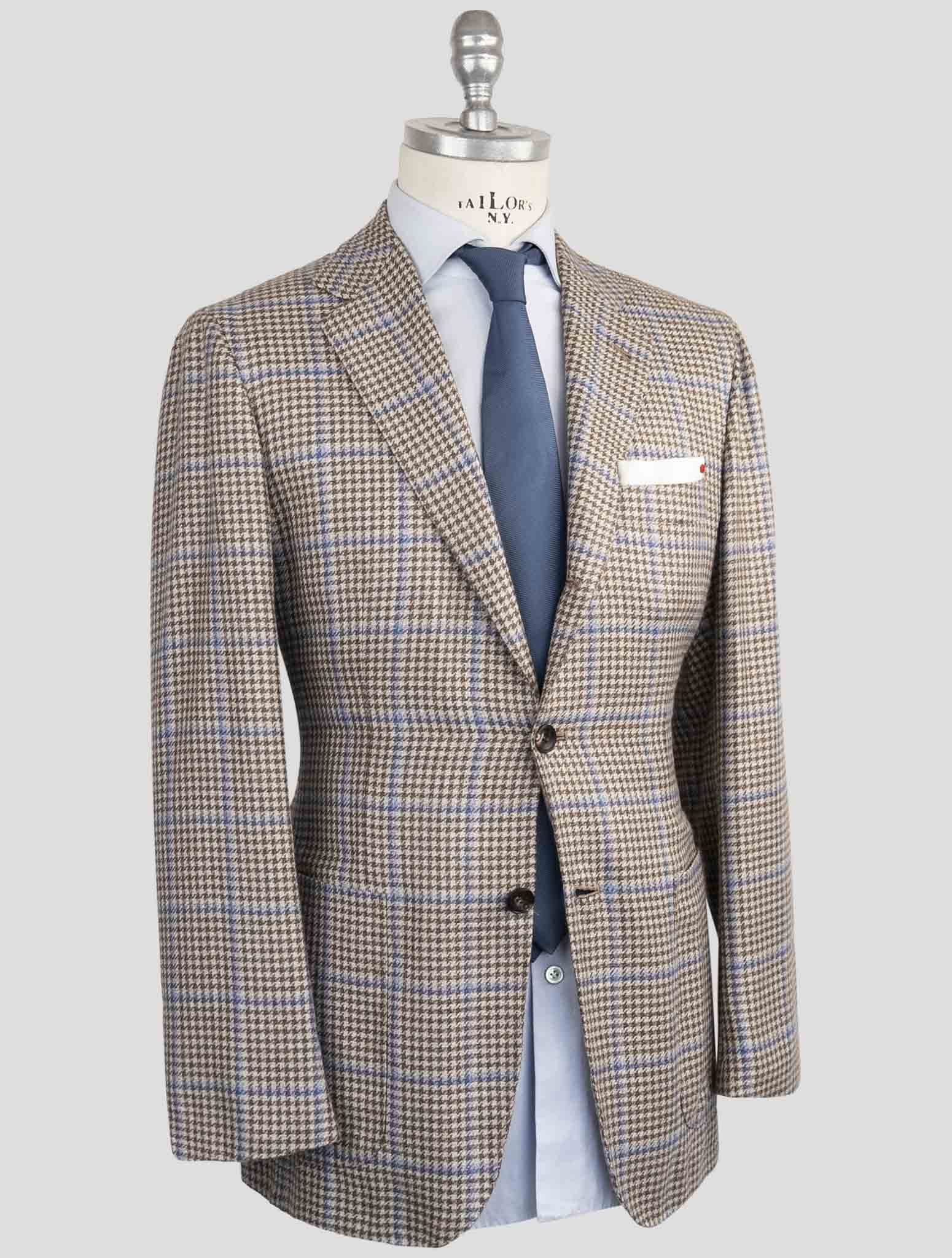 Kiton Brown Cashmere Silk Linen Blazer