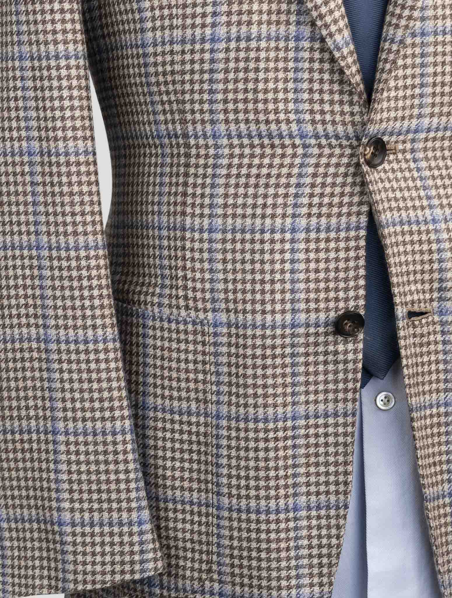 Kiton Brown Cashmere Silk Linen Blazer