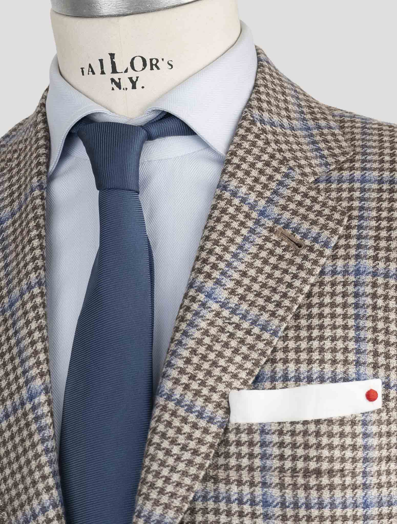 Kiton Brown Cashmere Silk Linen Blazer