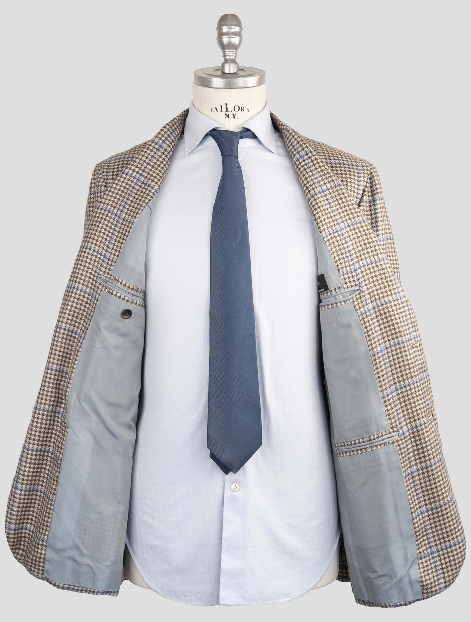 Kiton Brown Cashmere Silk Linen Blazer