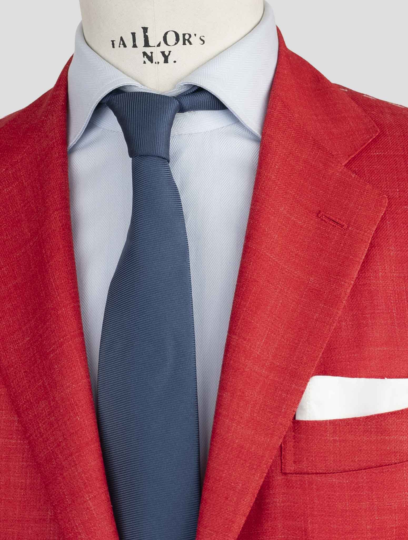 Kiton Red Silk Cashmere Linen Blazer