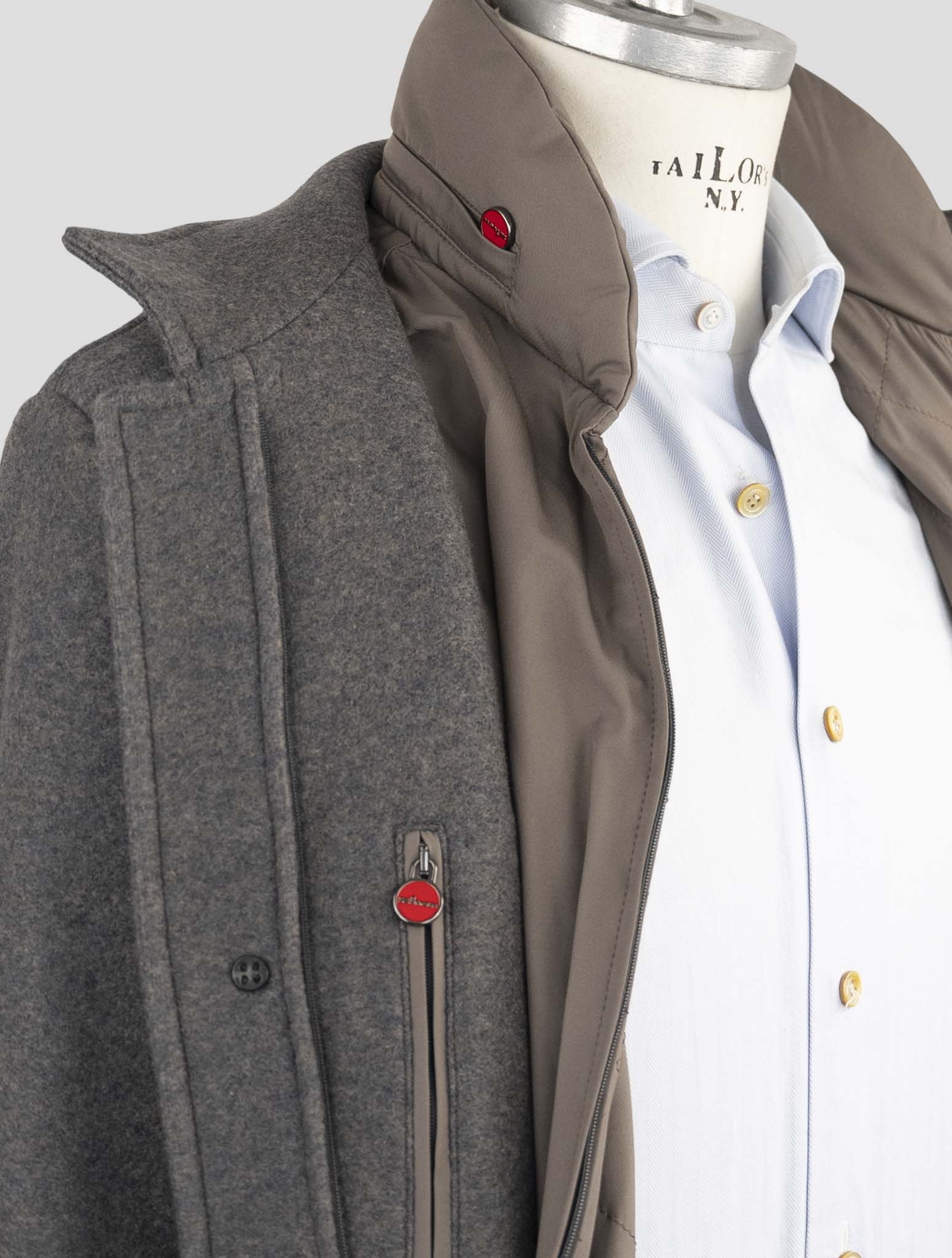Kiton Dark Gray Cashmere Pa Overcoat