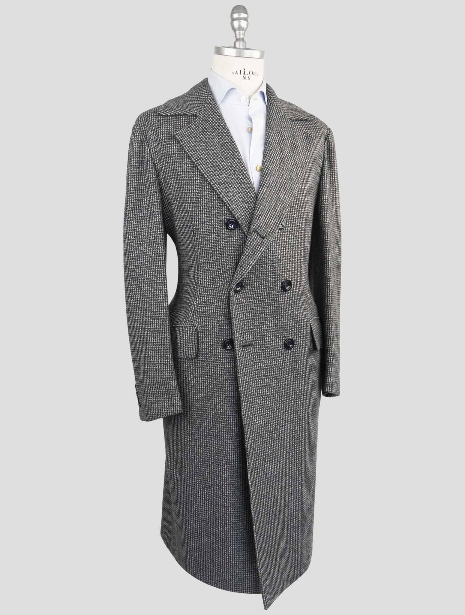Kiton Dark Gray Cashmere Overcoat Detail