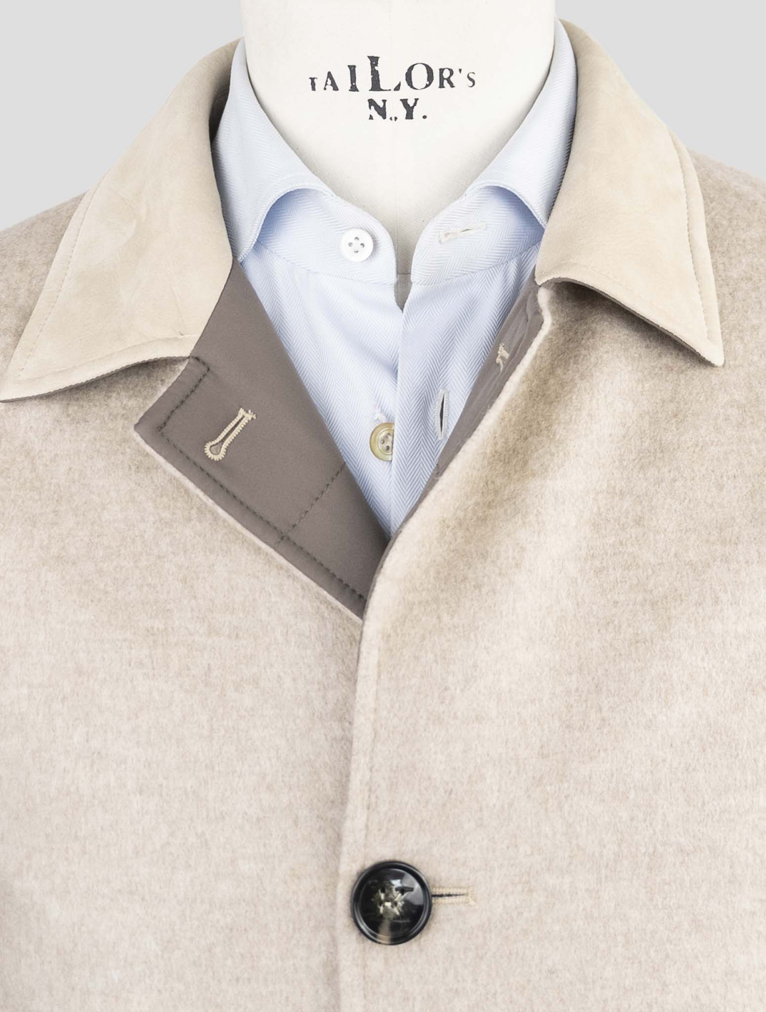 Kiton Beige Pl Cashmere Reverse Overcoat
