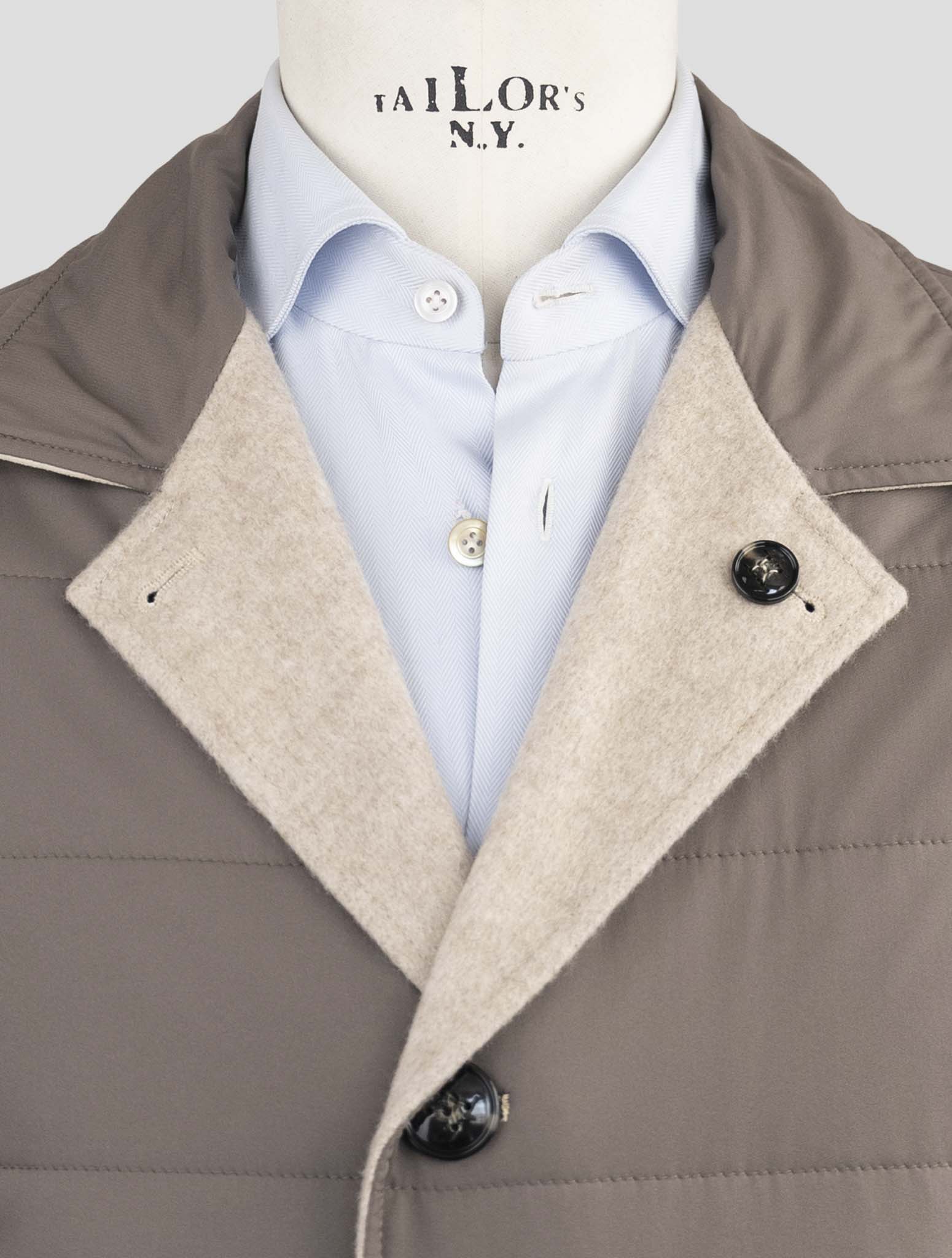 Kiton Beige Pl Cashmere Reverse Overcoat