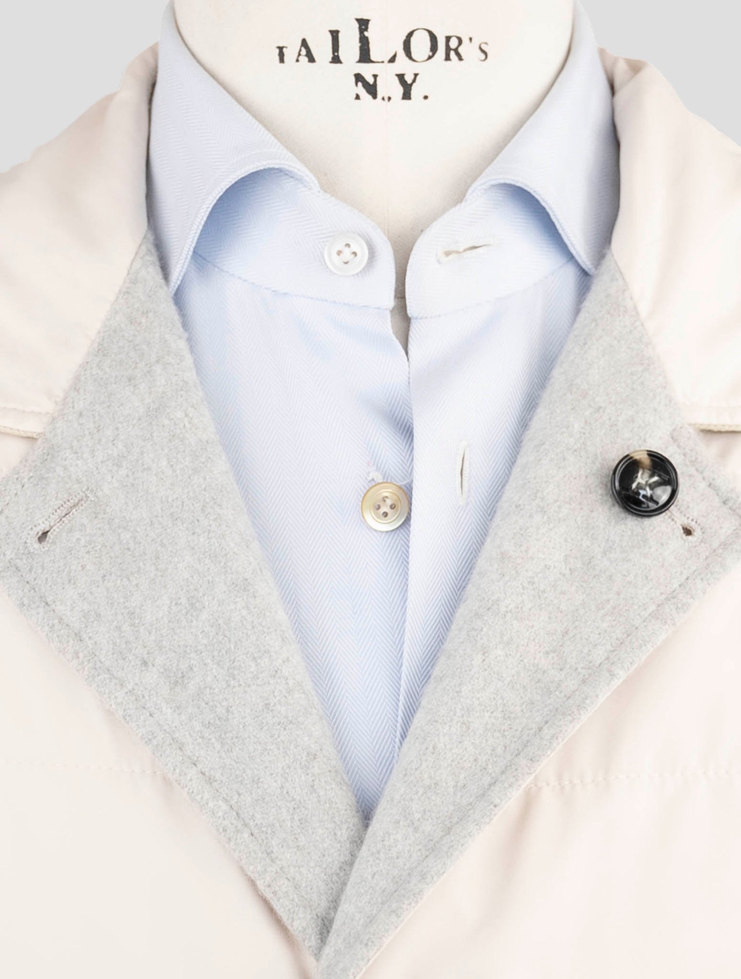 Kiton Beige Gray Pl Cashmere Reverse Overcoat