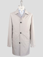 Kiton Gray Cotton Pa Pl Reverse Overcoat