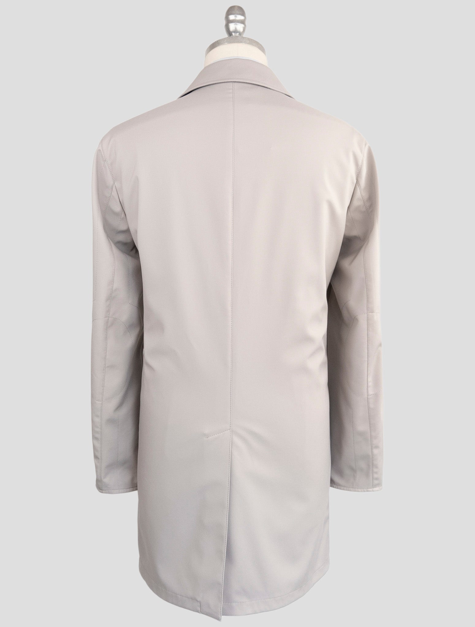 Kiton Gray Cotton Pa Pl Reverse Overcoat