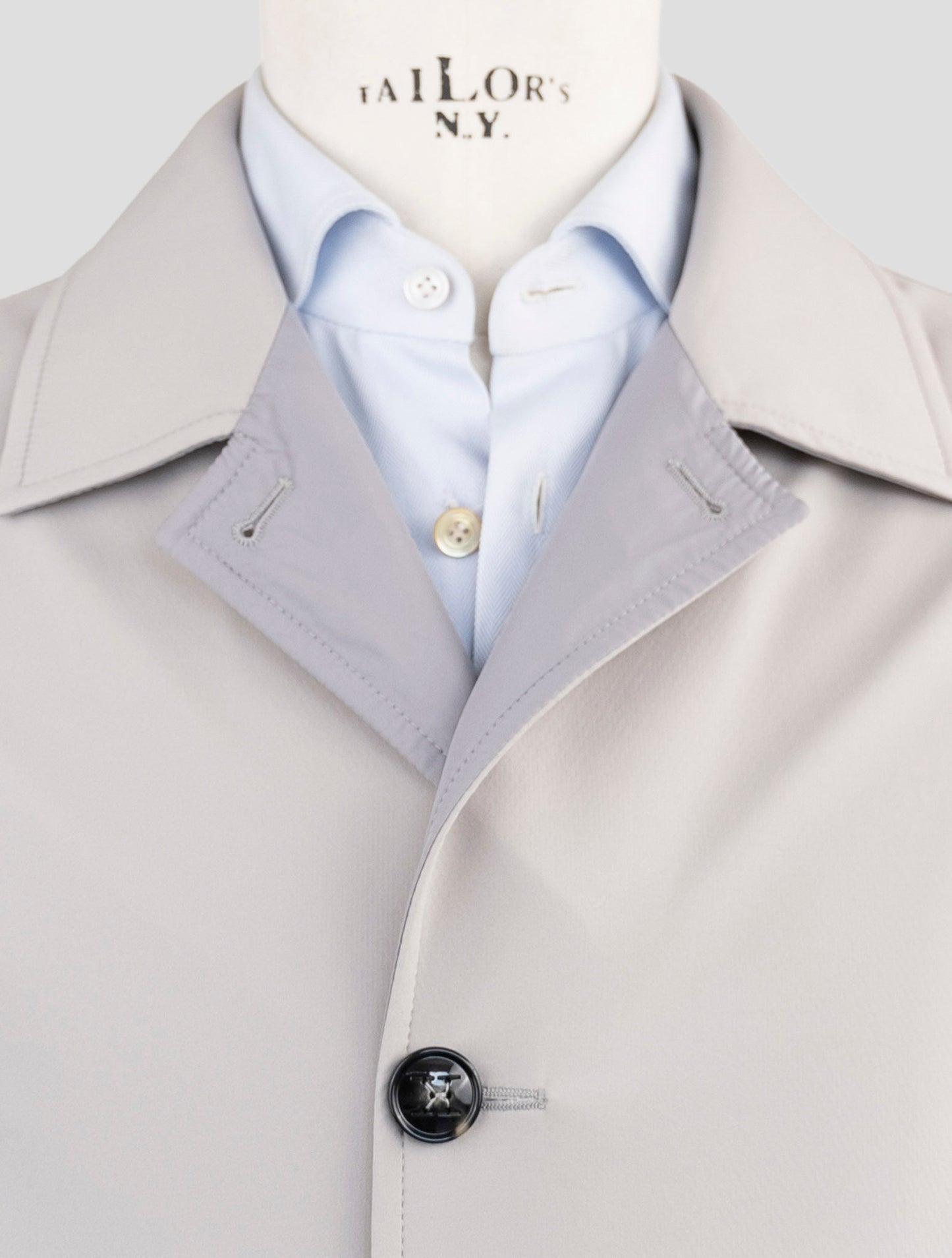 Kiton Gray Cotton Pa Pl Reverse Overcoat