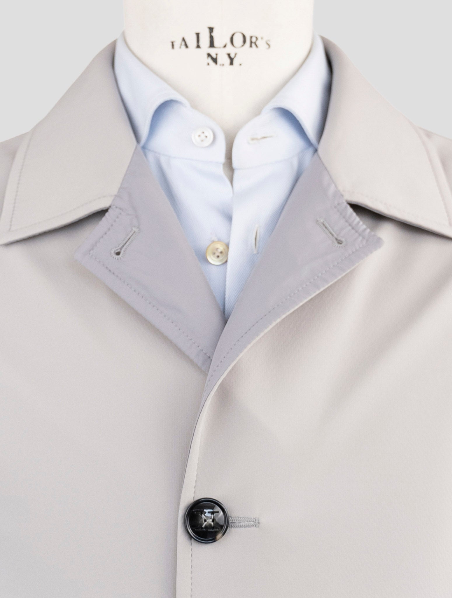 Kiton Gray Cotton Pa Pl Reverse Overcoat