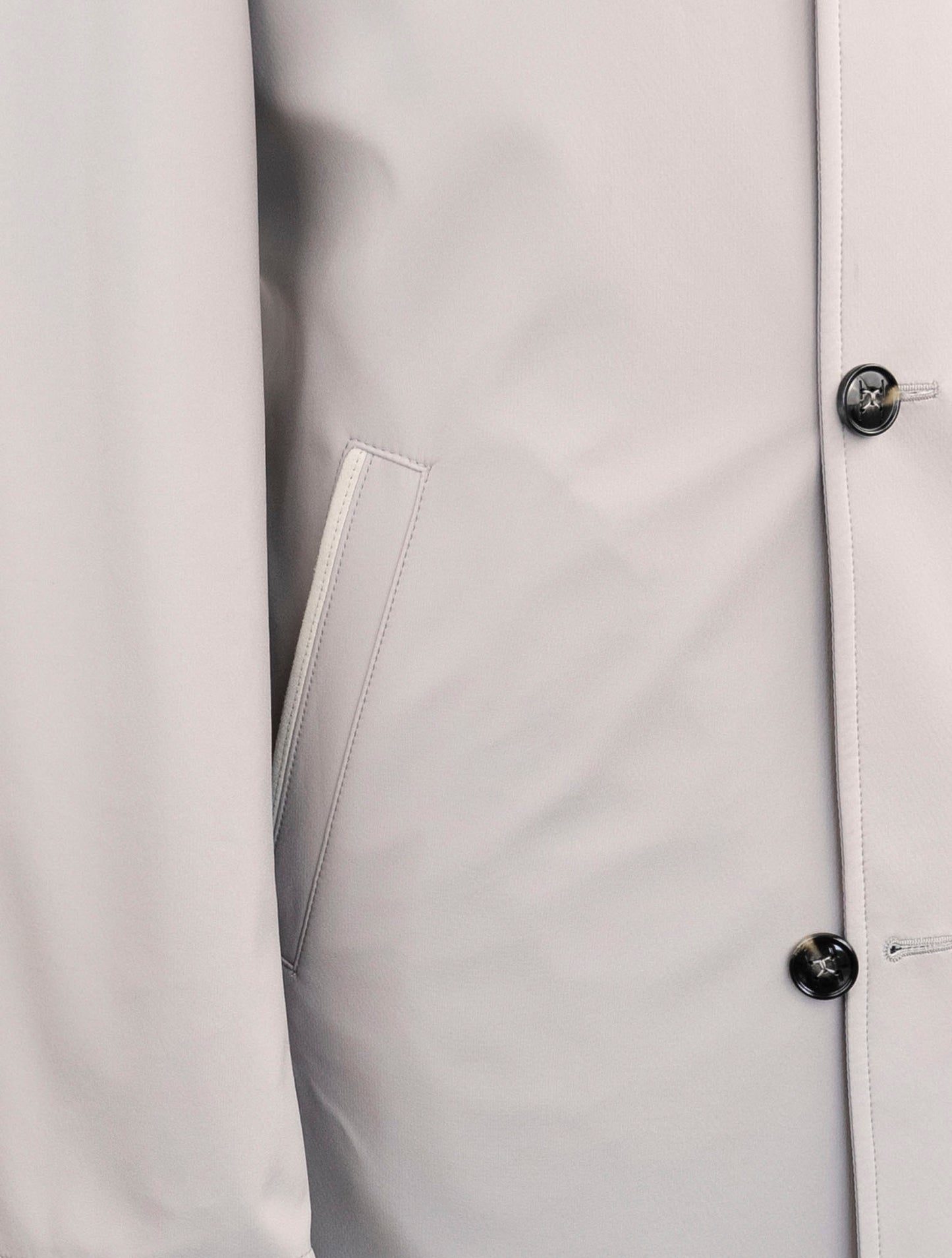 Kiton Gray Cotton Pa Pl Reverse Overcoat