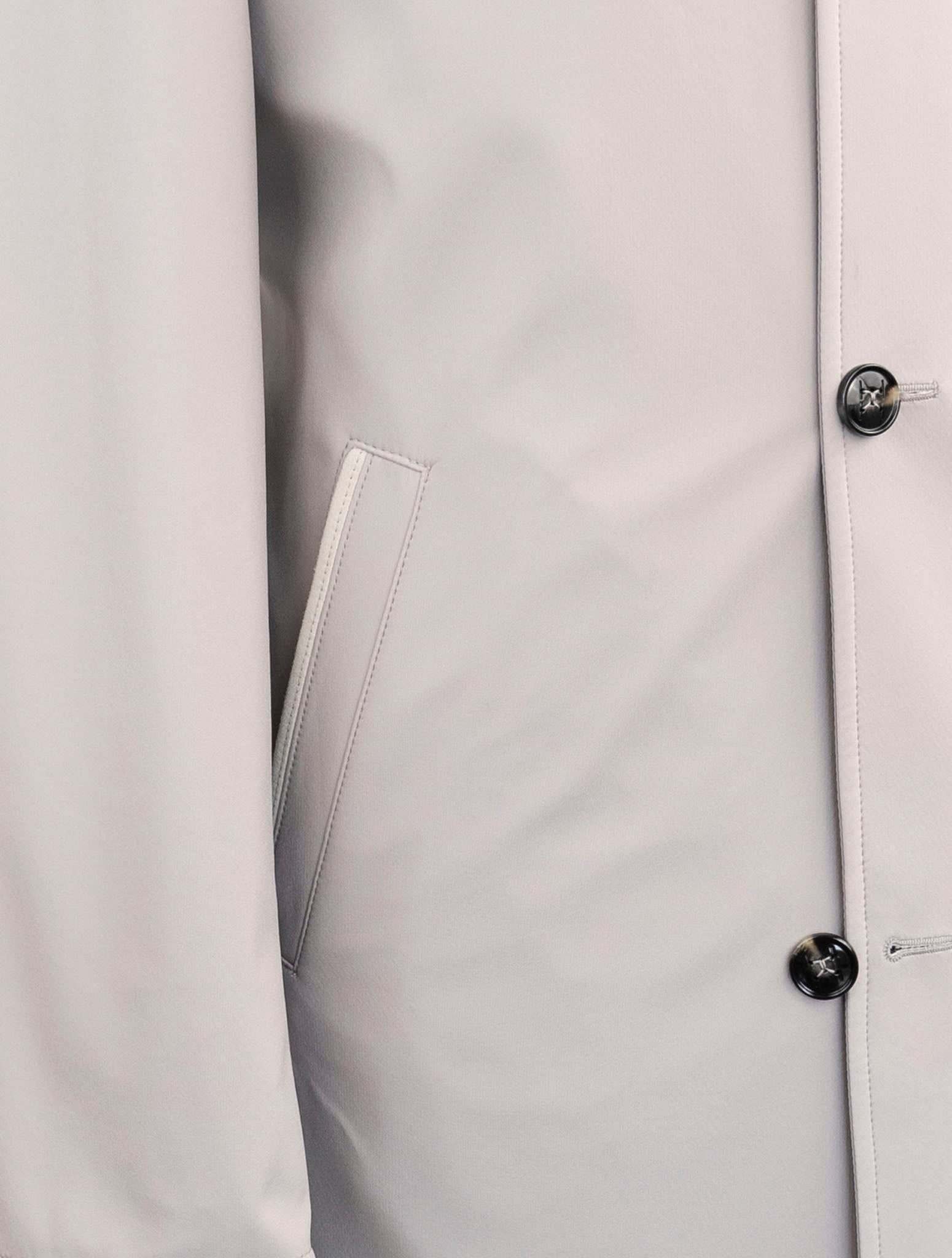 Kiton Gray Cotton Pa Pl Reverse Overcoat