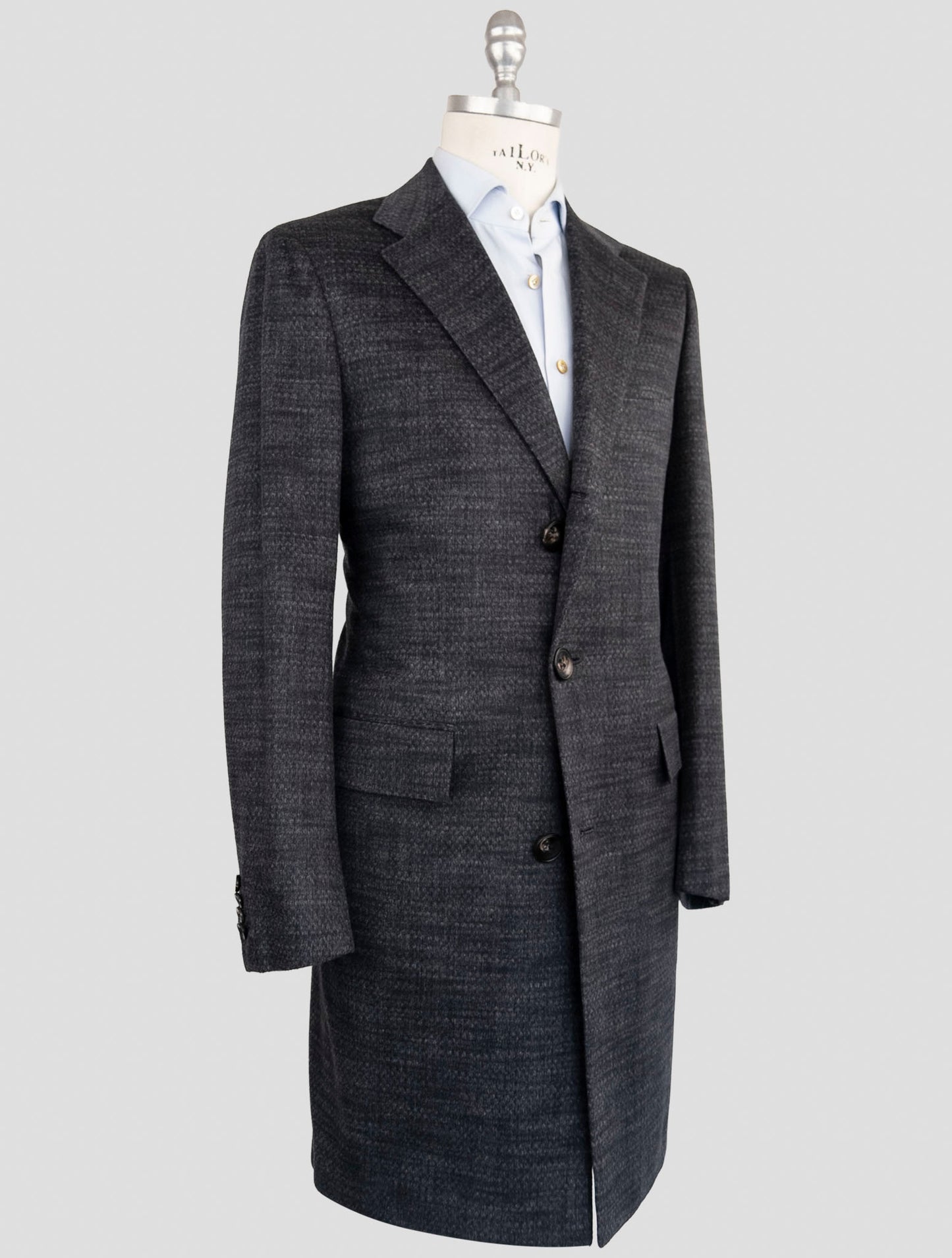 Kiton Dark Gray Cashmere Overcoat