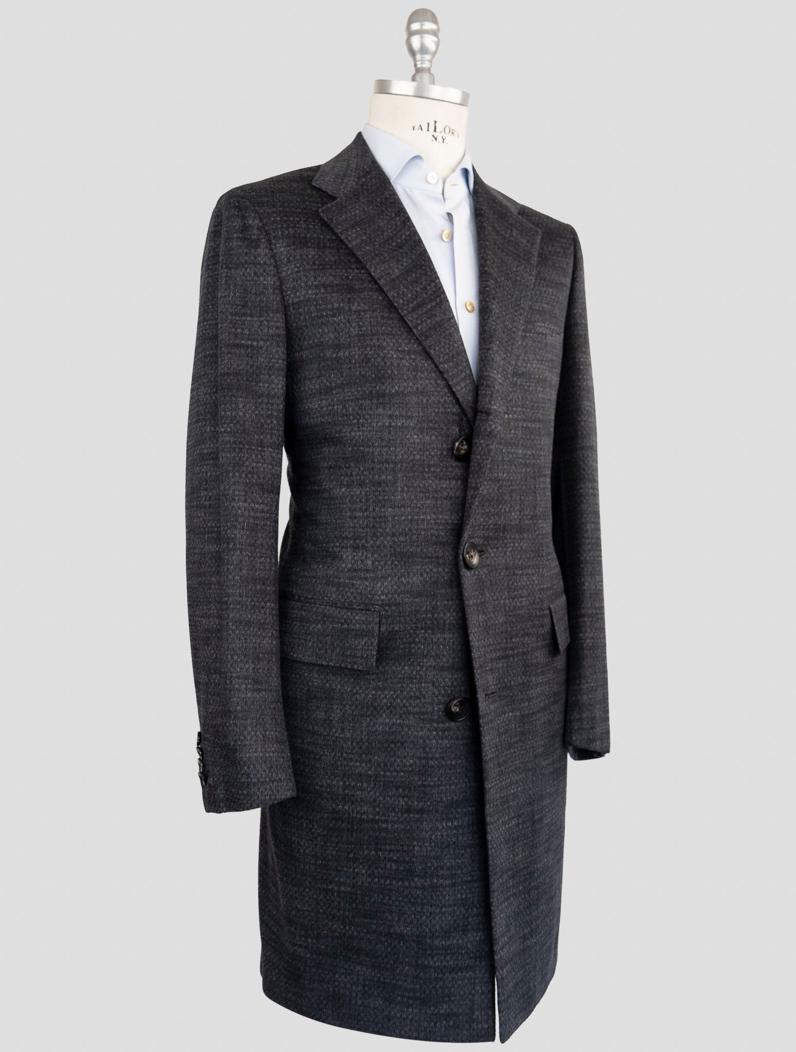 Kiton Dark Gray Cashmere Overcoat