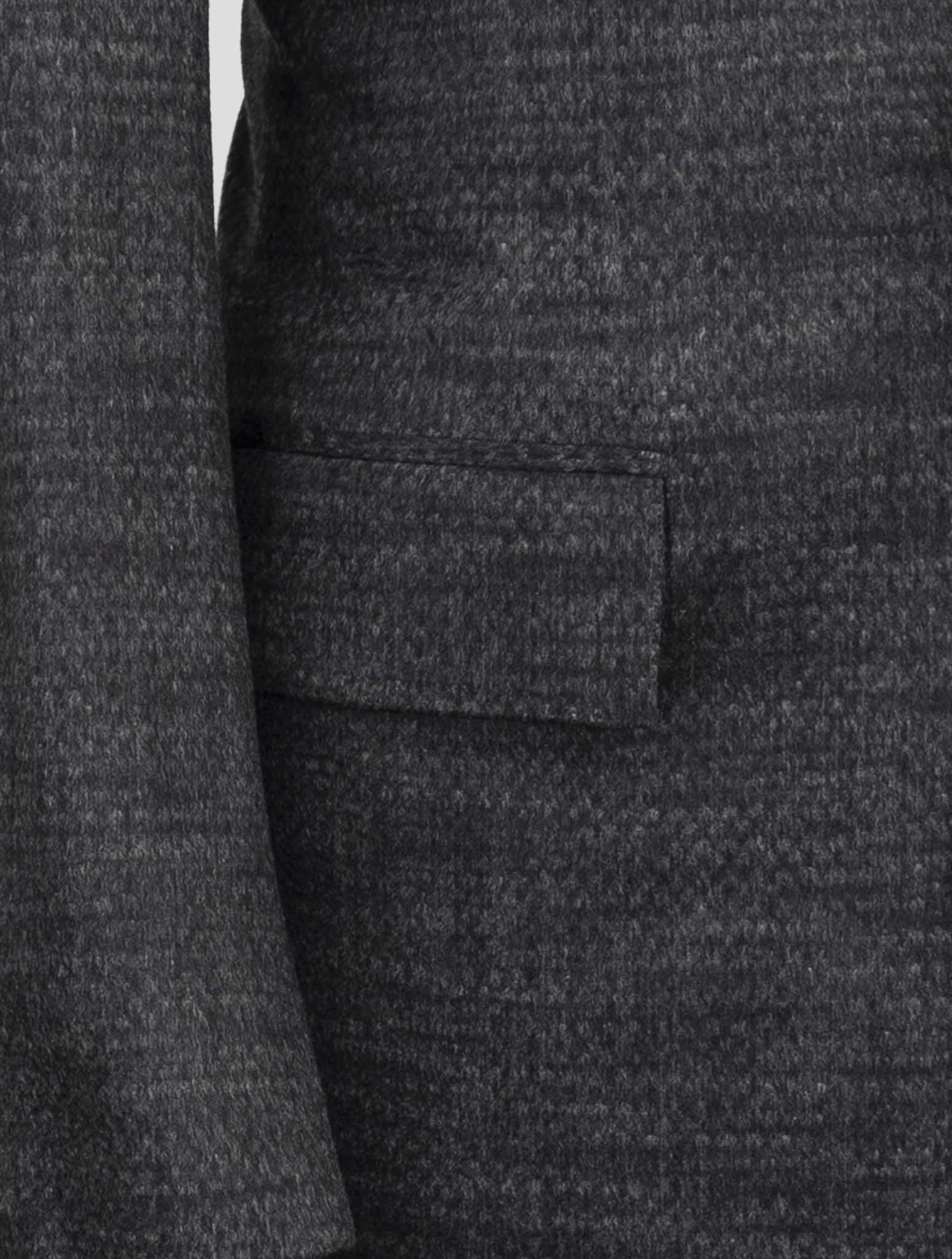 Kiton dark gray cashmere overcoat back and interior detail