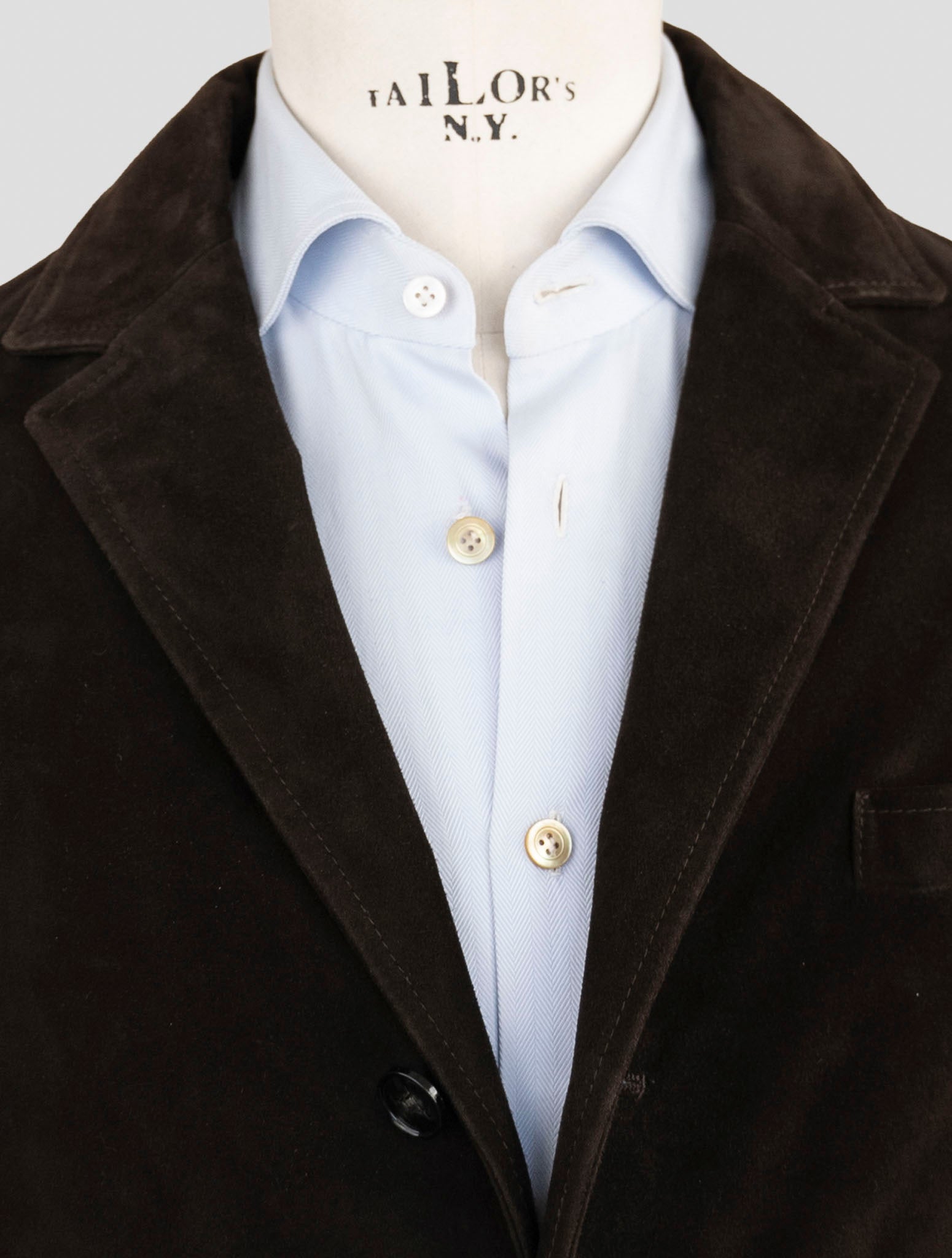 Kiton Brown Leather Suede Overcoat