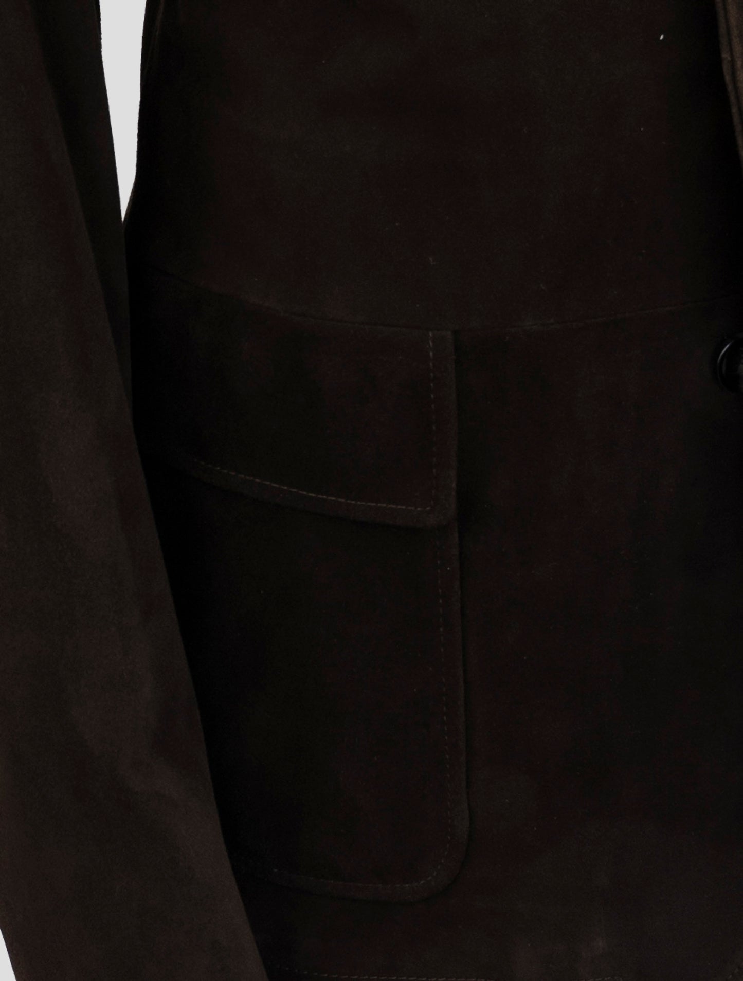 Kiton Brown Leather Suede Overcoat