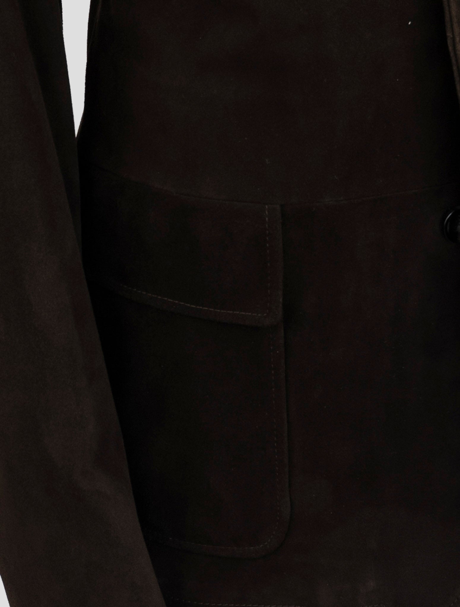Kiton Brown Leather Suede Overcoat