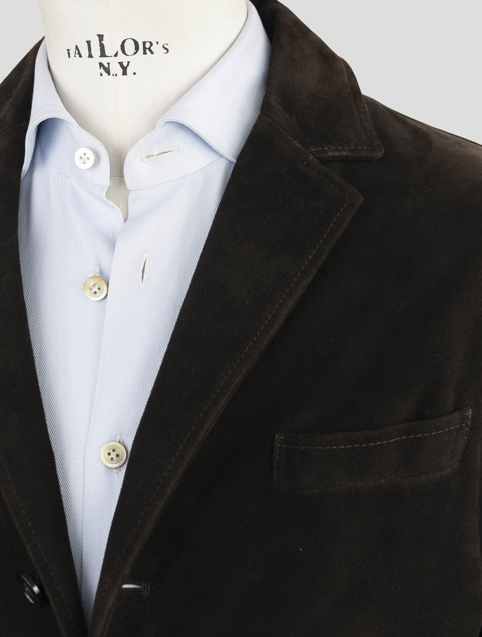 Kiton Brown Leather Suede Overcoat