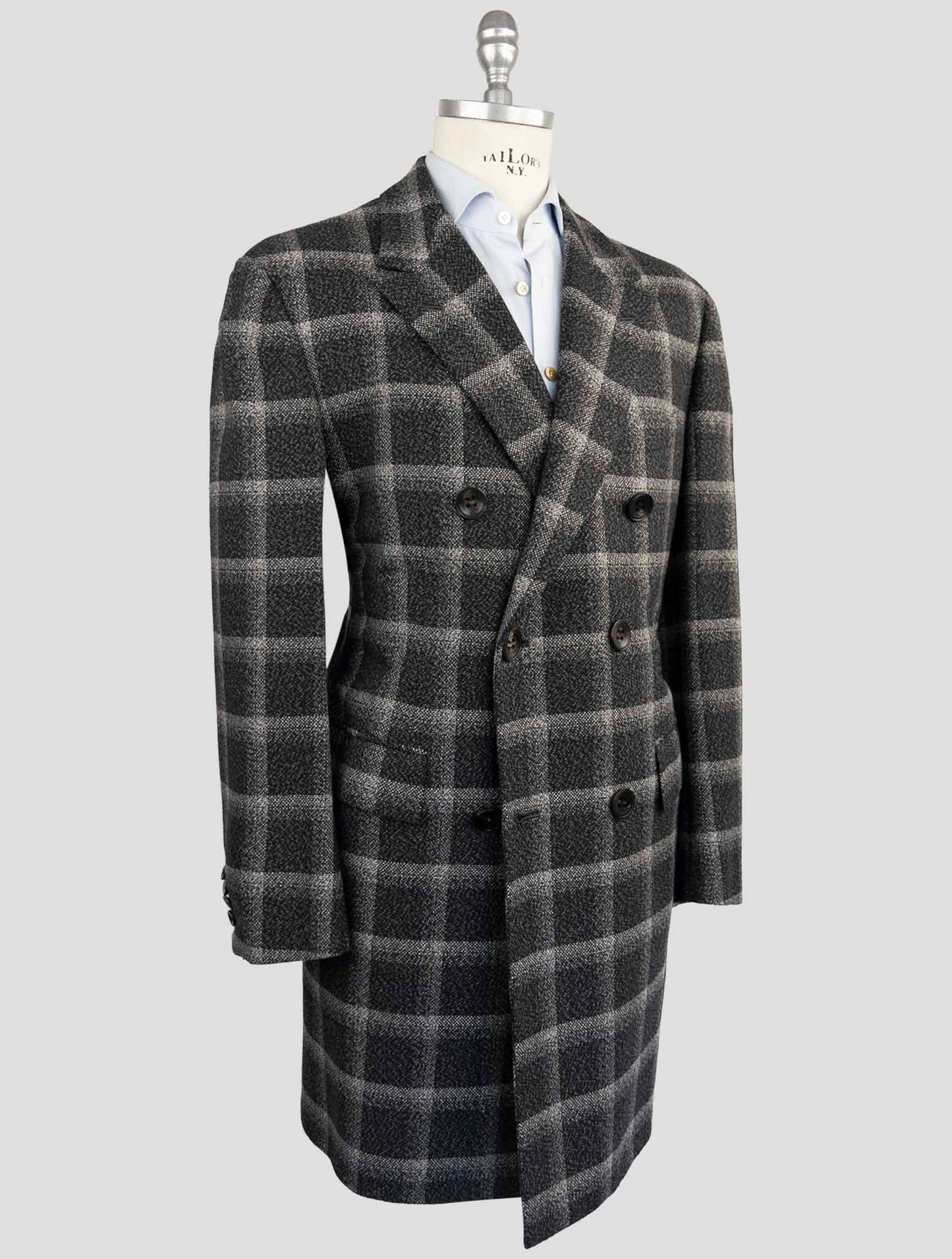 Kiton Dark Gray Cashmere Overcoat