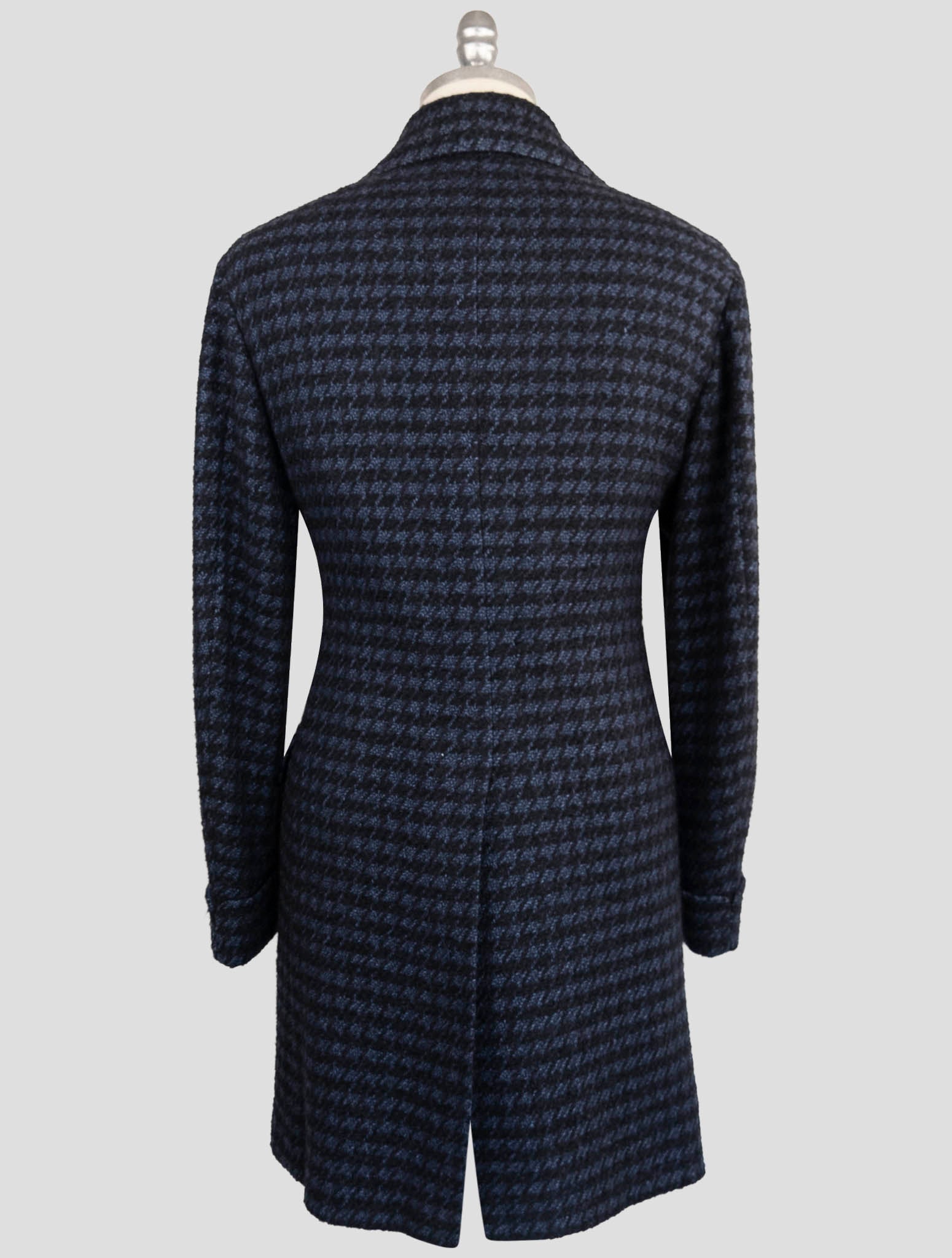 Kiton dark blue cashmere wool alpaca silk mohair overcoat detail view