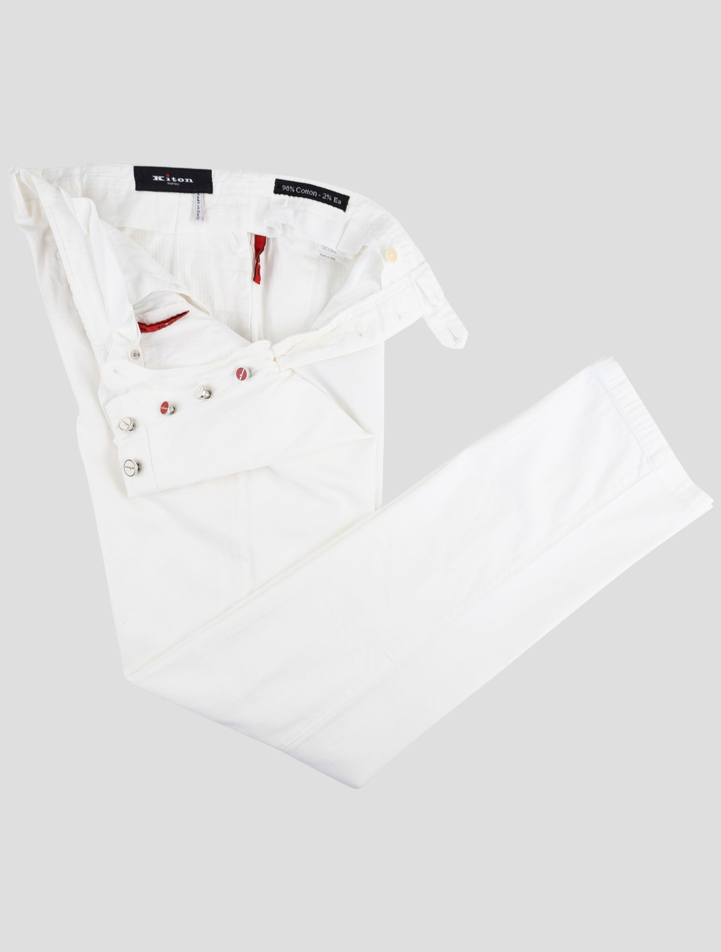 Kiton White Cotton Ea Pants