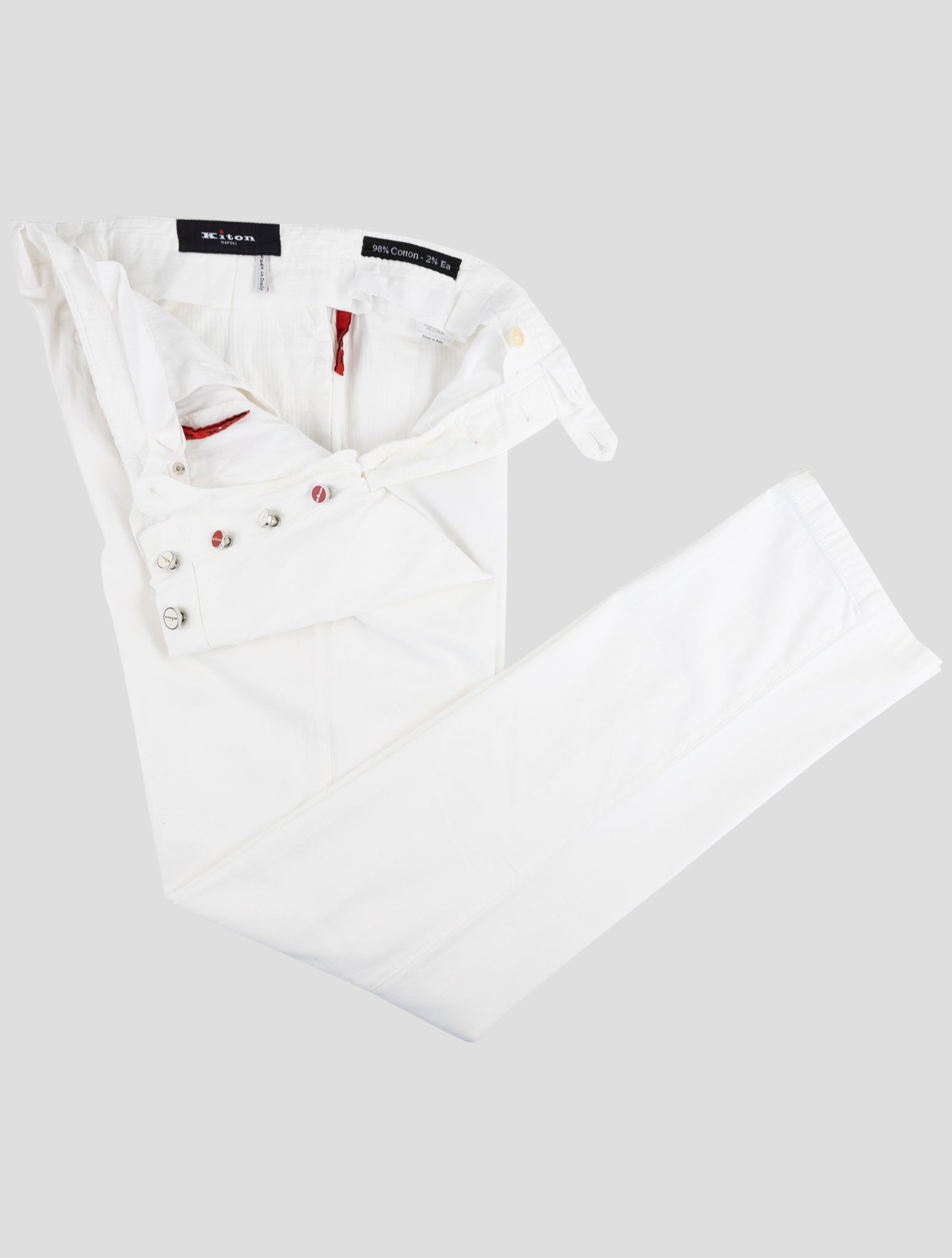 Kiton White Cotton Ea Pants