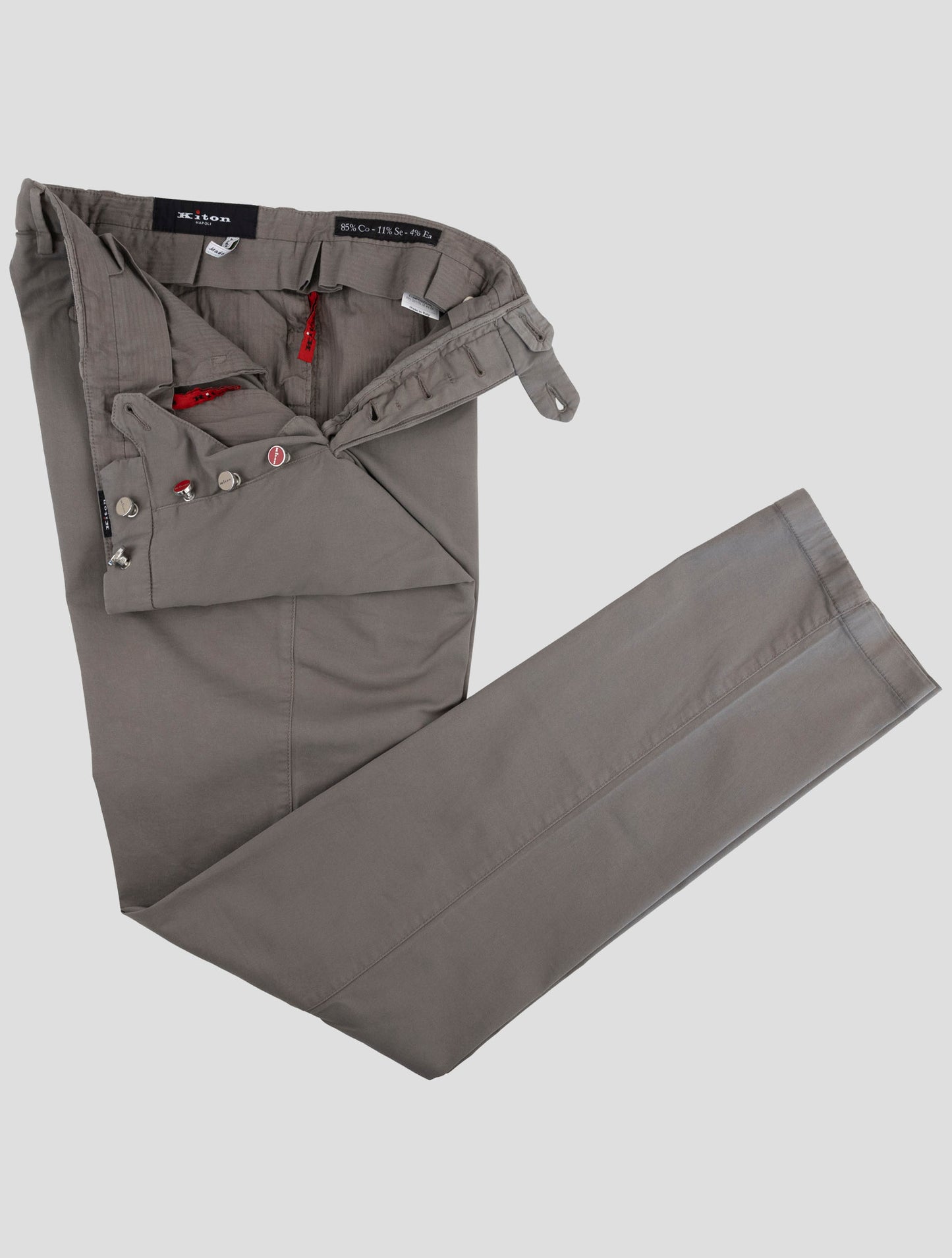 Kiton Taupe Cotton Silk Ea Pants