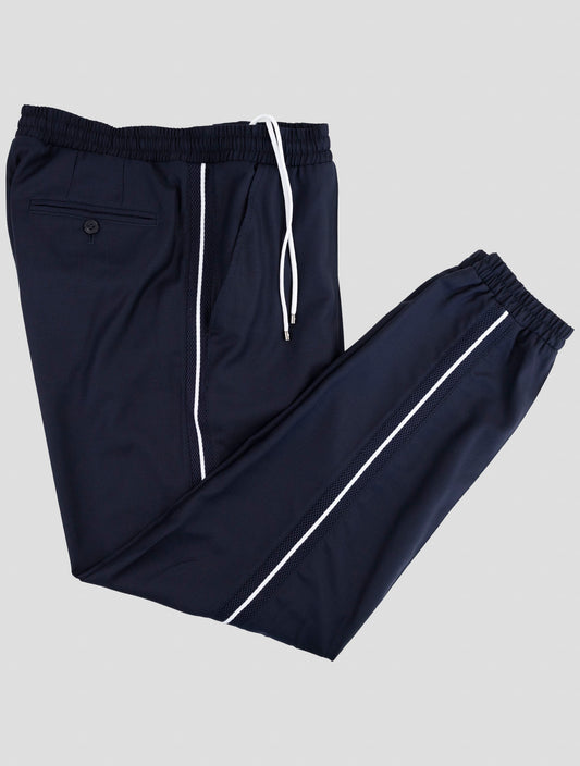 Kiton Blue Fleece Wool Pa Pants