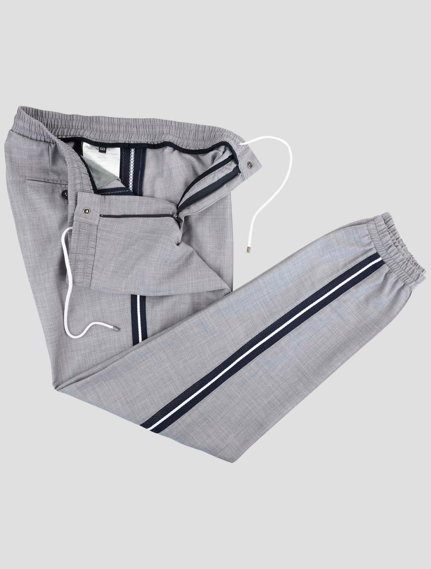 Kiton Gray Fleece Wool Pa Pants