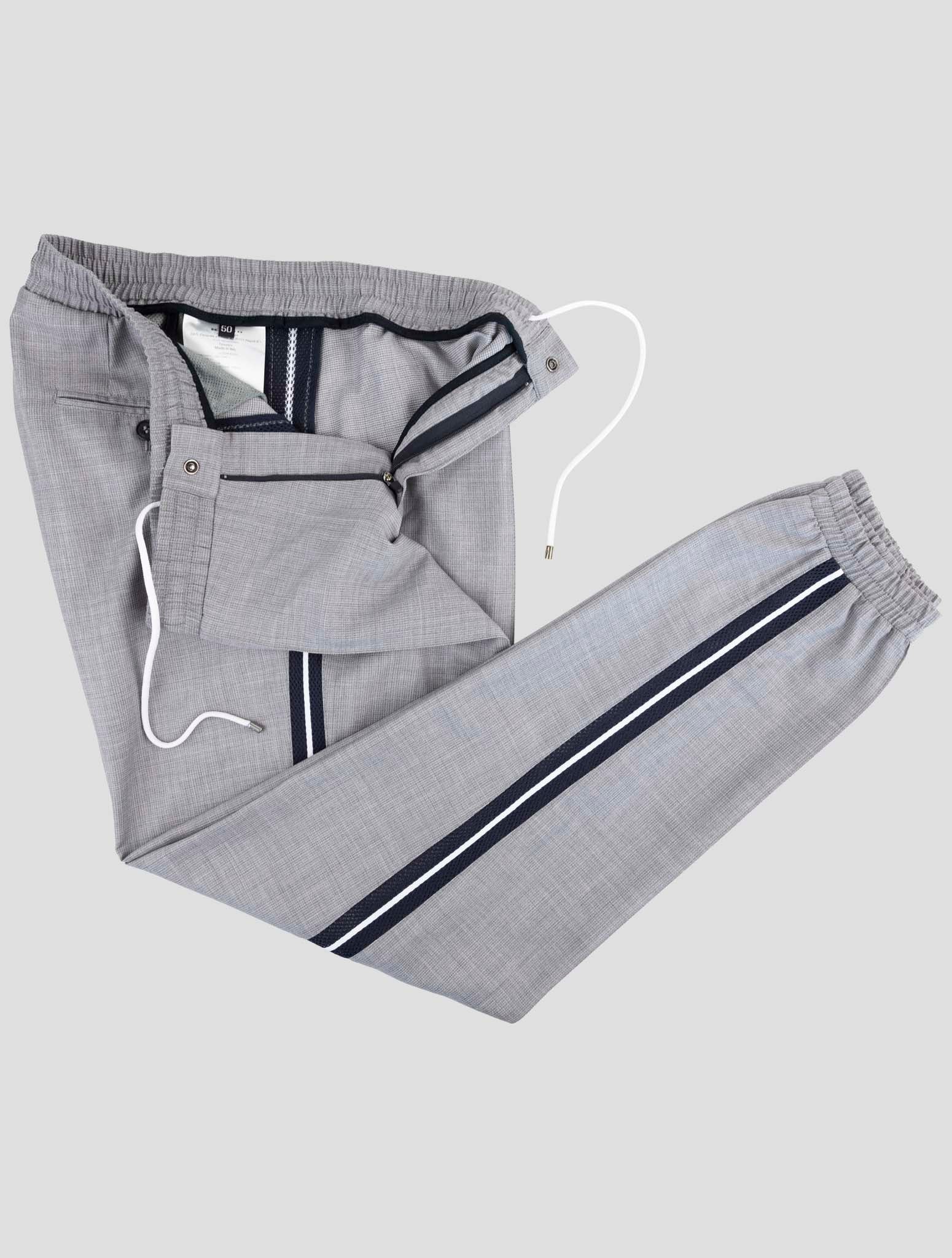 Kiton Gray Fleece Wool Pa Pants