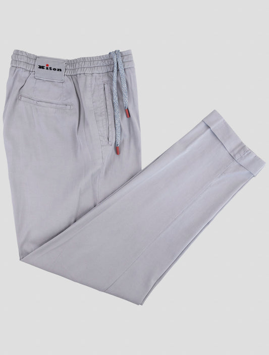 Kiton Light Gray Lyocell Cotton Ea Pants