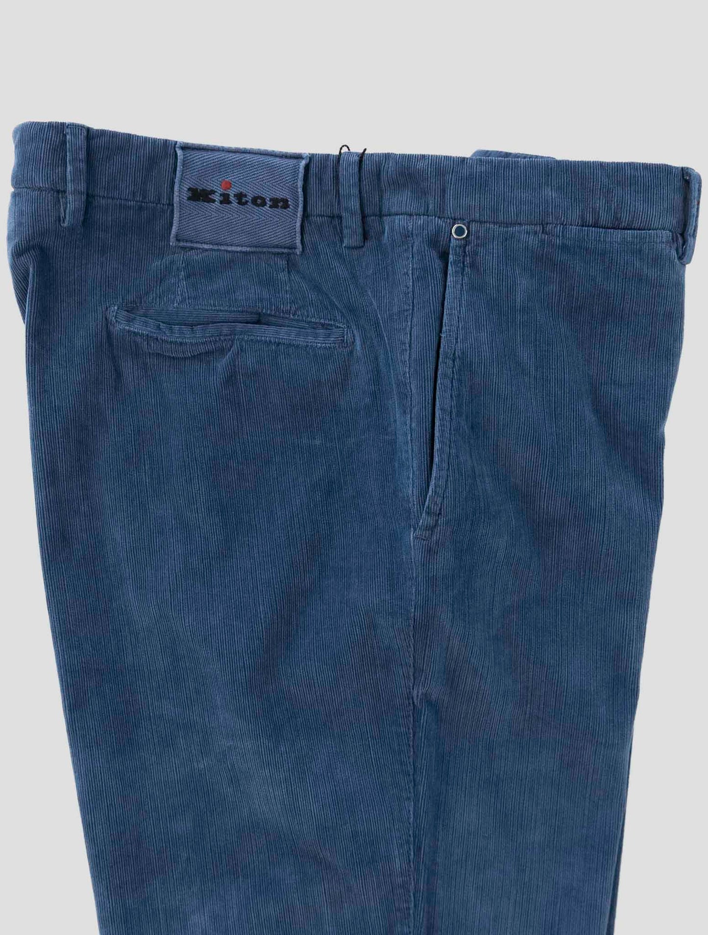 Kiton Blue Cotton Ea Velvet Pants